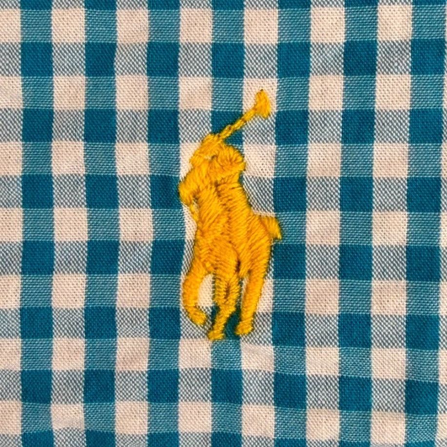 Polo Ralph Lauren Polo Ralph Lauren Seersucker Shirt Blue Gingham Check Men L Short Sleeve Button-Up Collared Yellow Pony Embroidered Pocket Casual Vintage: No Size US L / EU 52-54 / 3 - 3 Thumbnail