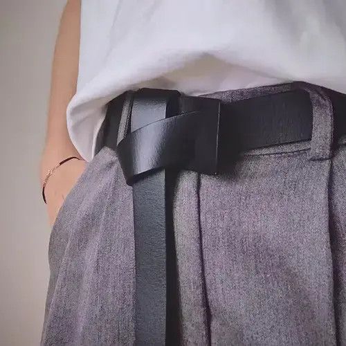 Japanese Brand Fashion retro leather knot belt minimal Size ONE SIZE - 3 Thumbnail