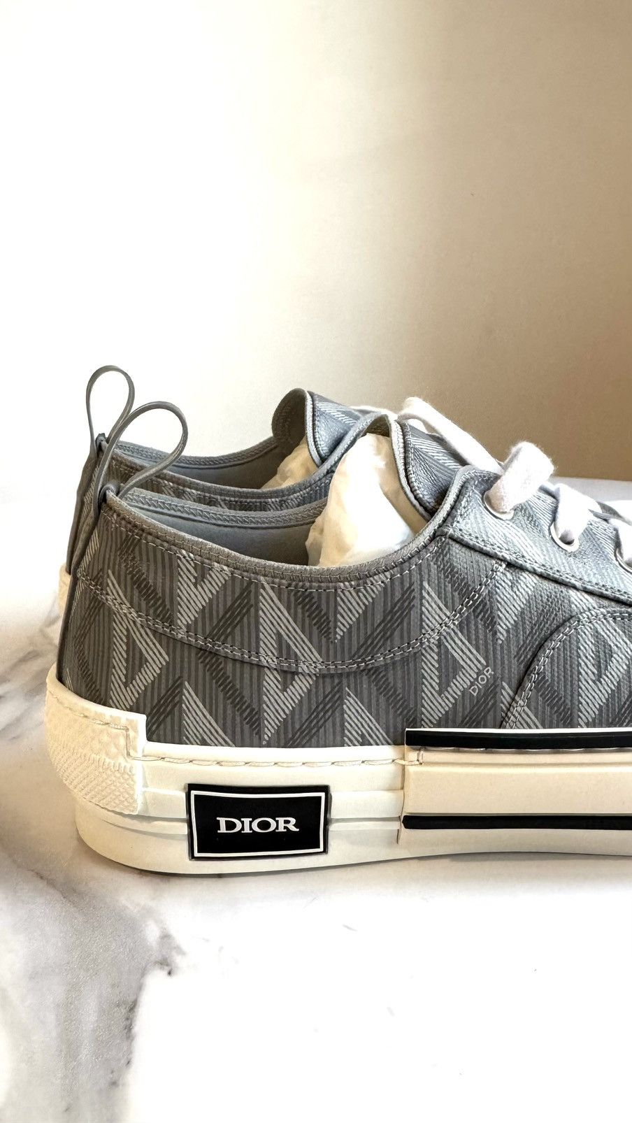 Dior Dior B23 CD Diamond Low-Top Gray Sneakers Size US 11 / EU 44 - 7 Thumbnail