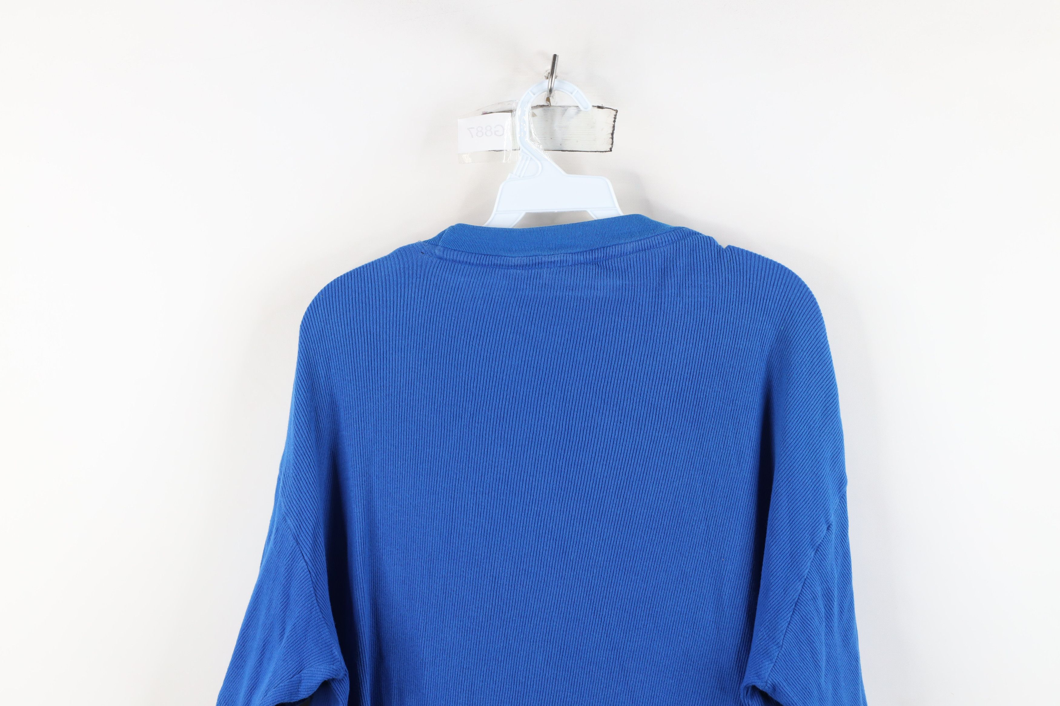 Fubu Vintage 90s Y2K FUBU Ribbed Knit Short Sleeve T-Shirt Blue Size US XXL / EU 58 / 5 - 13 Thumbnail