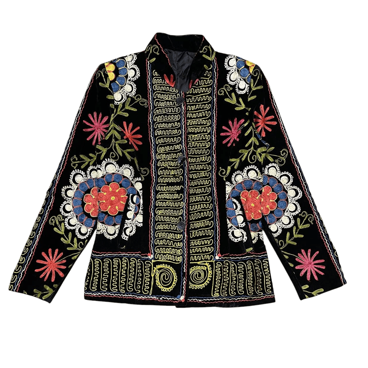 Other Vintage 90's Full Flower Embroidered Jacket Size S / US 4 / IT 40 - 1 Thumbnail