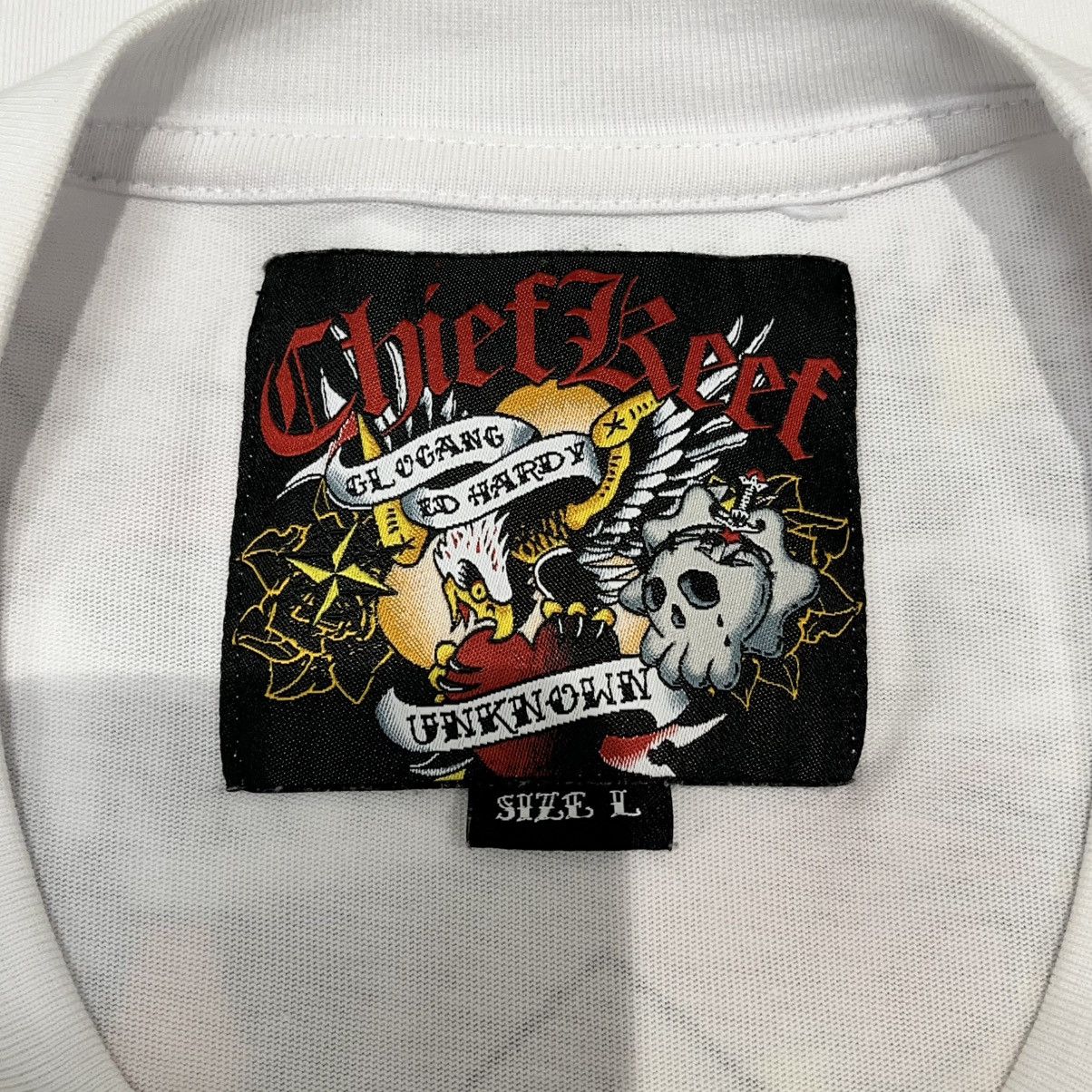 Ed Hardy × Glo Gang × Unknown London Chief Keef x Ed Hardy Tee White Size US L / EU 52-54 / 3 - 5 Thumbnail