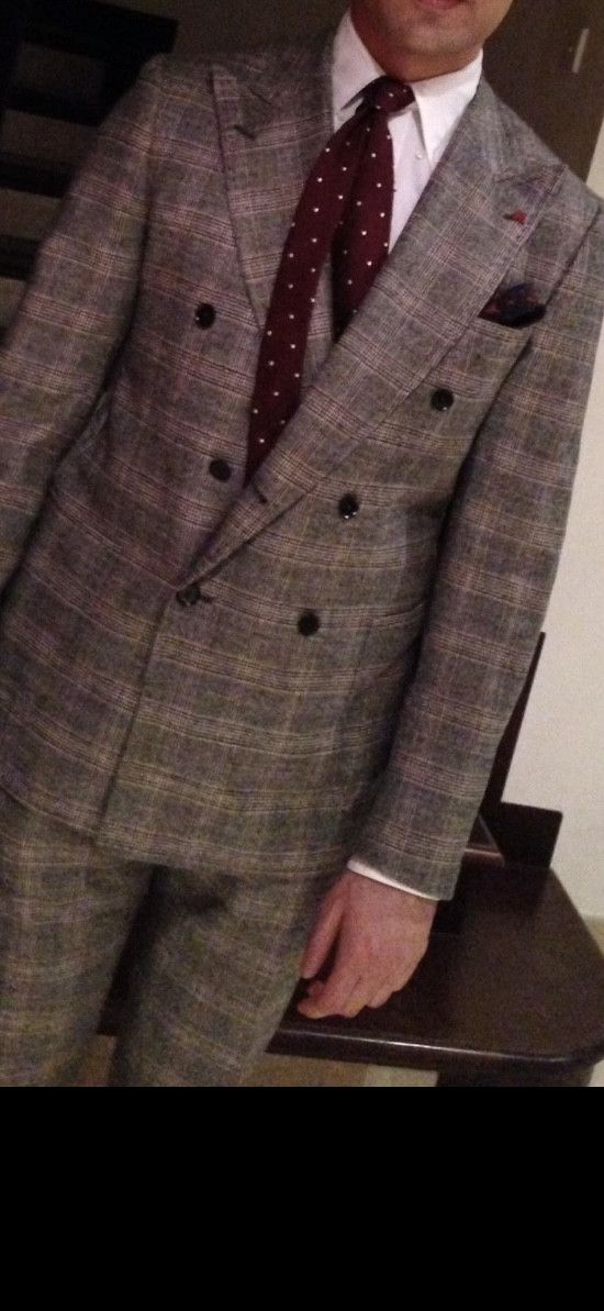 Isaia Isaia Double Breasted PoW Check Grey Jacket Size 40R - 1 Thumbnail