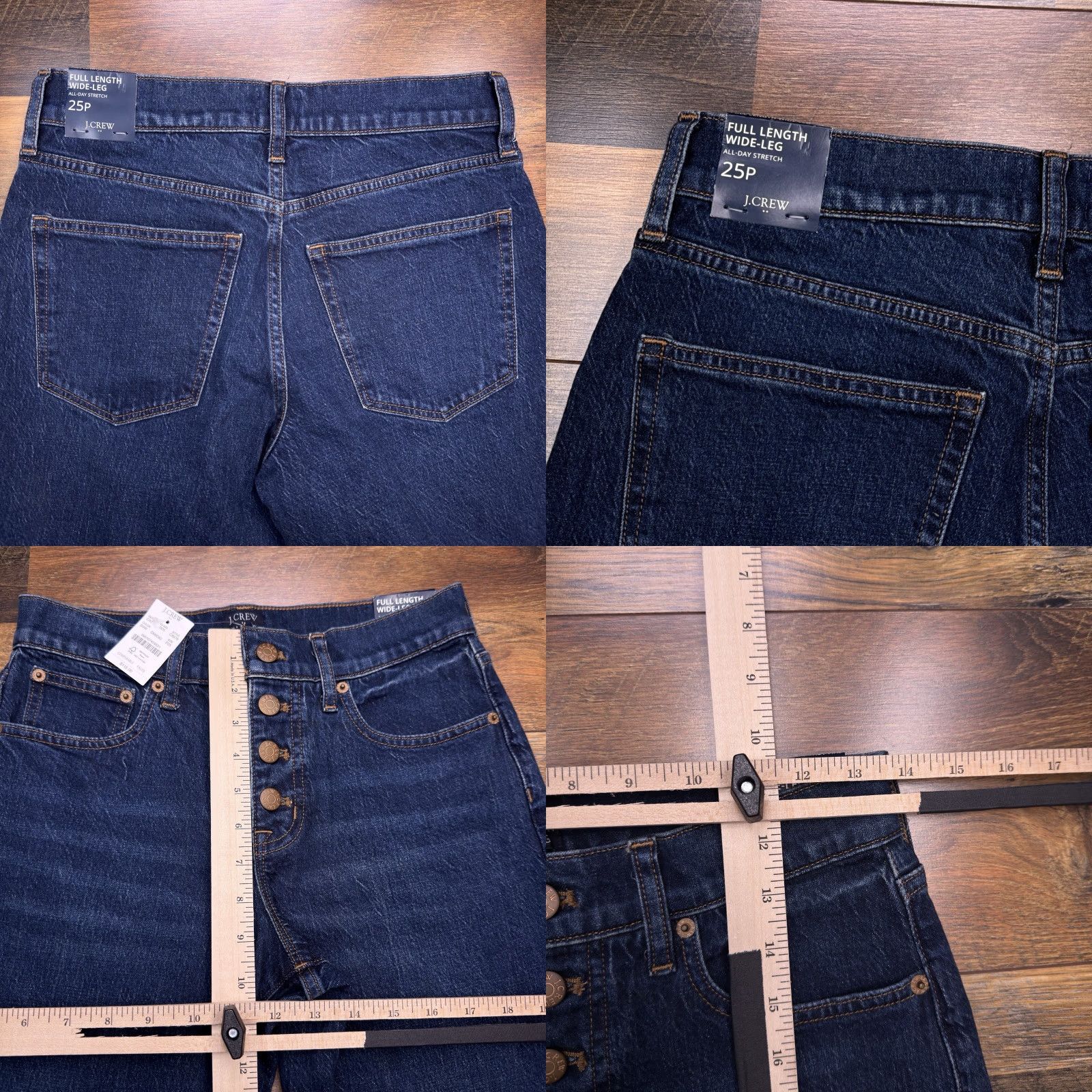 J.Crew J.CREW Jeans Wide-Leg 25 Petite Mid Rise Stretch Womens Denim Blue 5-Pocket Inseam 26 In./Petites Jeans Stretch Modern City Womens Size 42" / US 20 - 8 Thumbnail