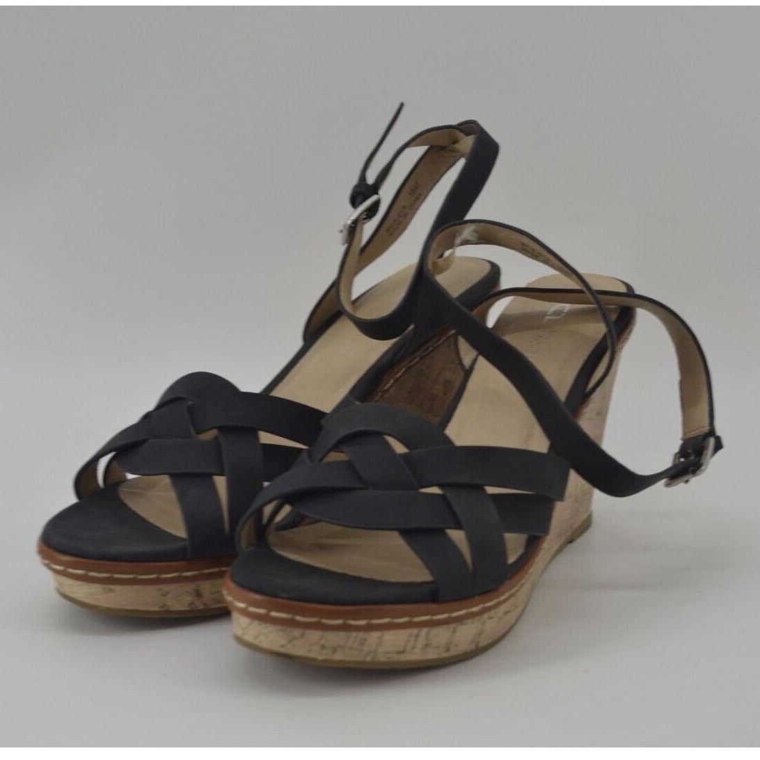 Other CL Laundry Womens Size 10 Black Faux Leather Open Strappy Size US 10 / IT 40 - 2 Thumbnail