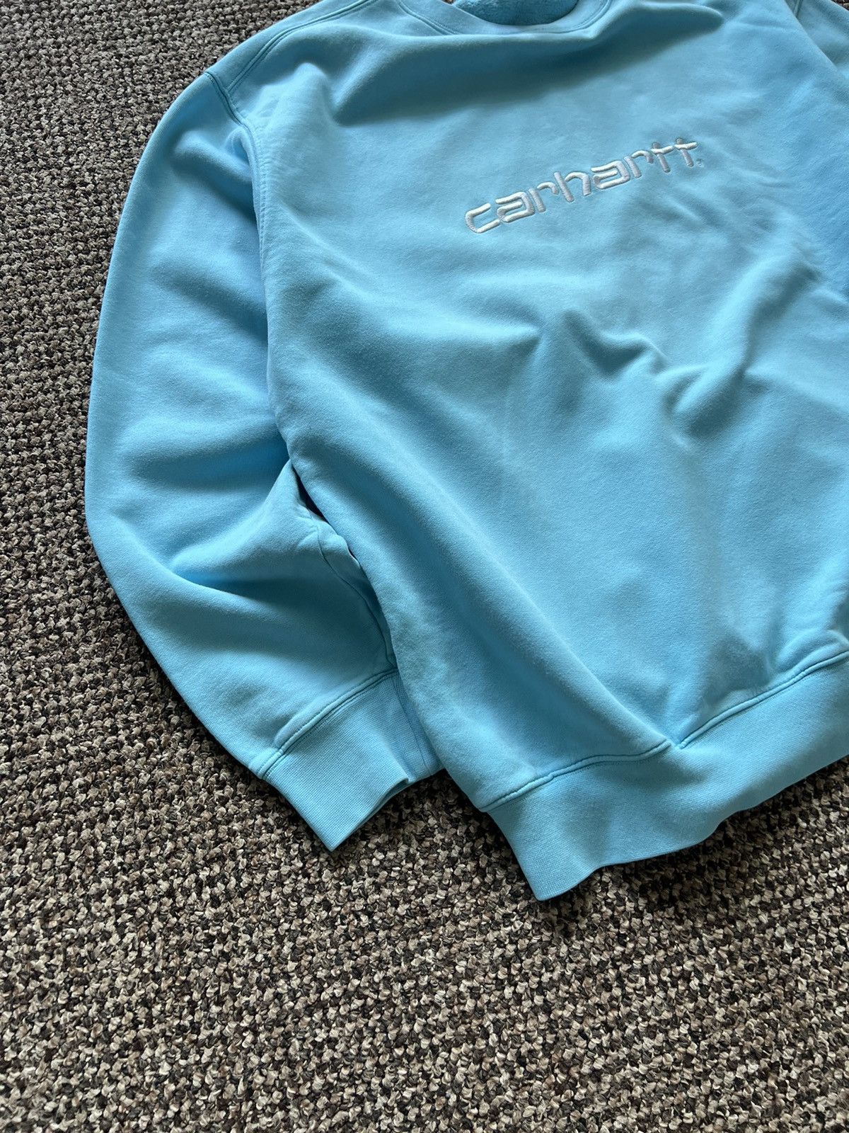 Carhartt × Vintage Vintage Carhartt Sweatshirt Crew Neck 90s Blue Hype Size US XXL / EU 58 / 5 - 10 Thumbnail