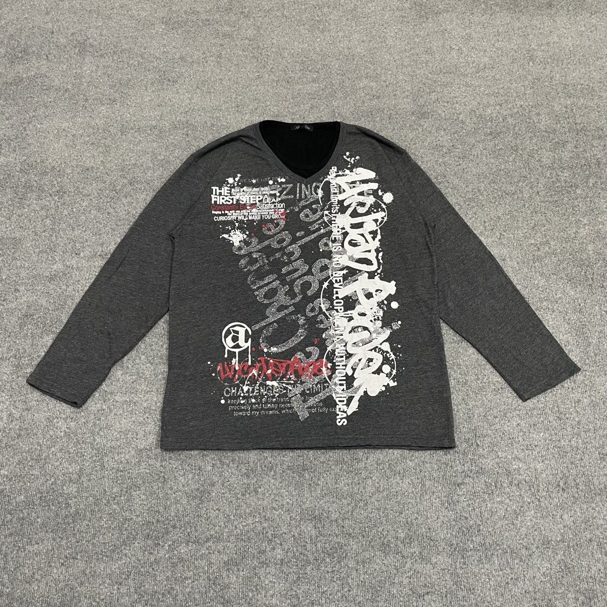 20471120 Poem Time Step Double Layer Long Sleeve Tee Vkei Punk Style Size US XXL / EU 58 / 5 - 1 Thumbnail