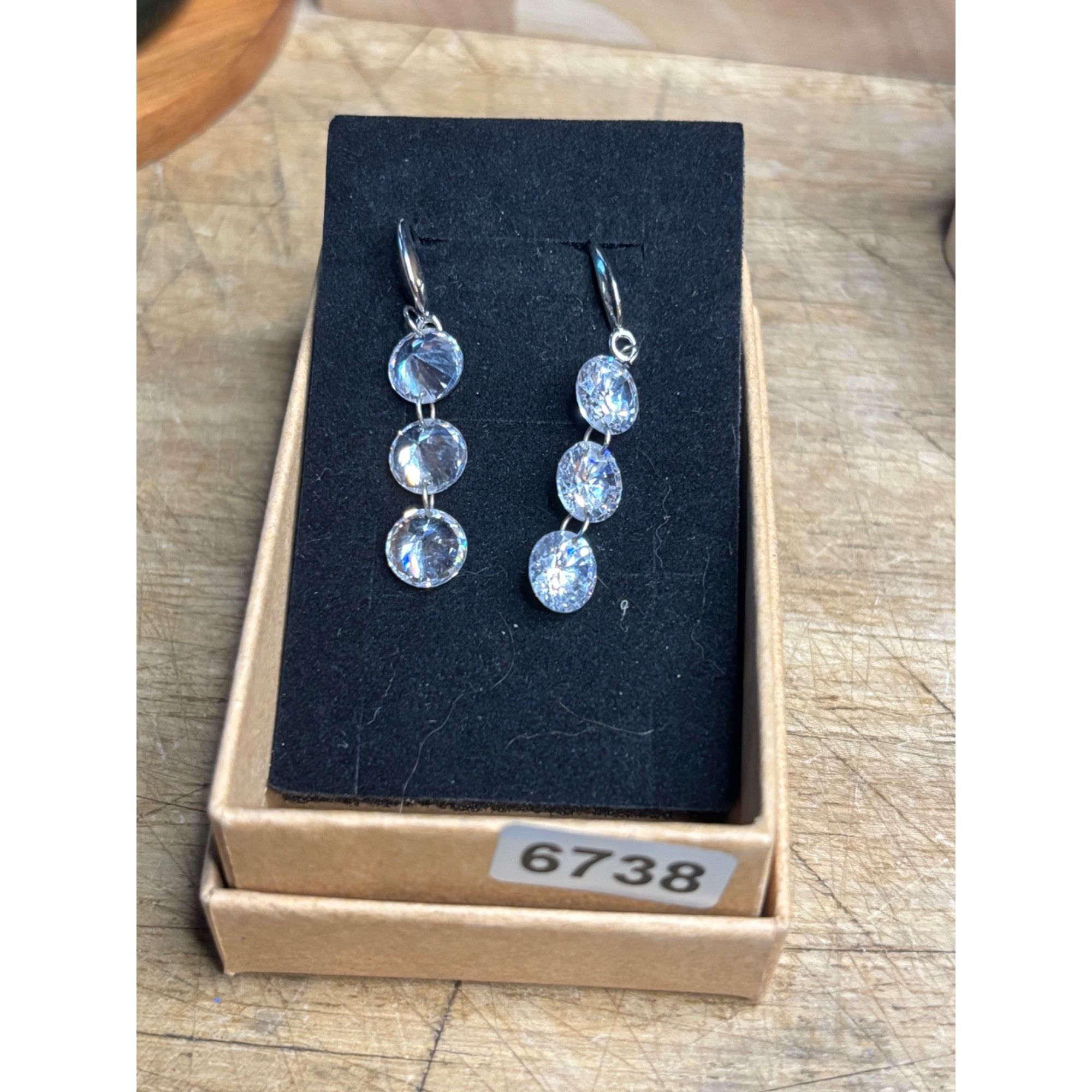 Other Sterling Silver Cubic Zirconia Drop Earrings Size ONE SIZE - 6 Thumbnail