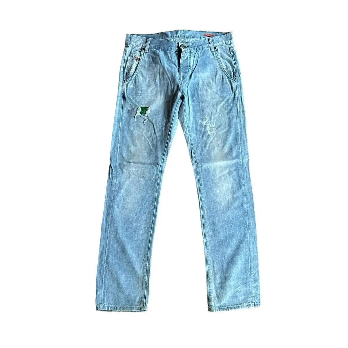 Seditionaries W34 L31🔥DISTRESSED DENIM YOUNGDIVISION JAPAN CINCHBACK PANT Size US 34 / EU 50 - 1 Thumbnail