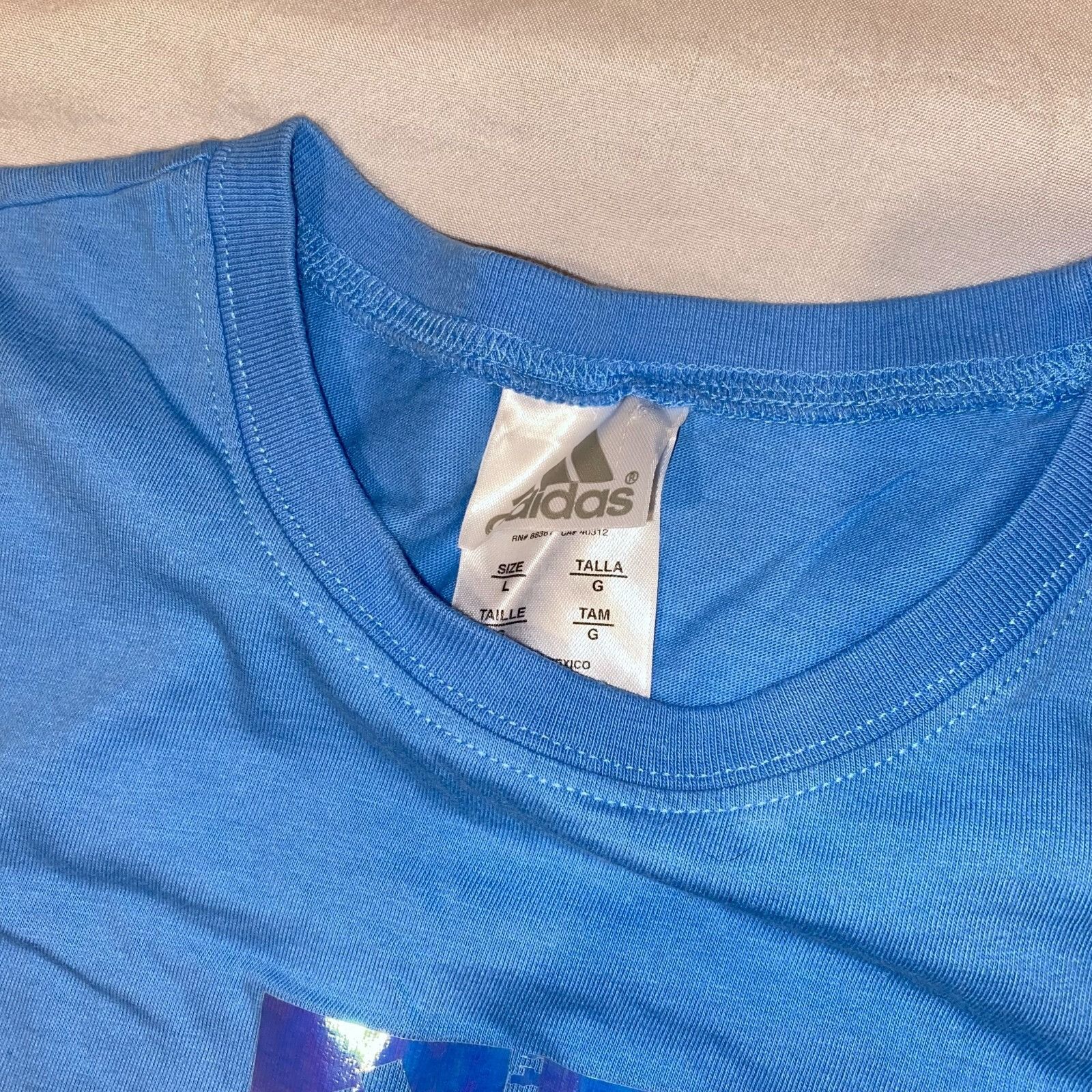 Adidas Adidas Sport Baby Blue Holographic Logo Sleeveless Basketbal Size US L / EU 52-54 / 3 - 3 Thumbnail