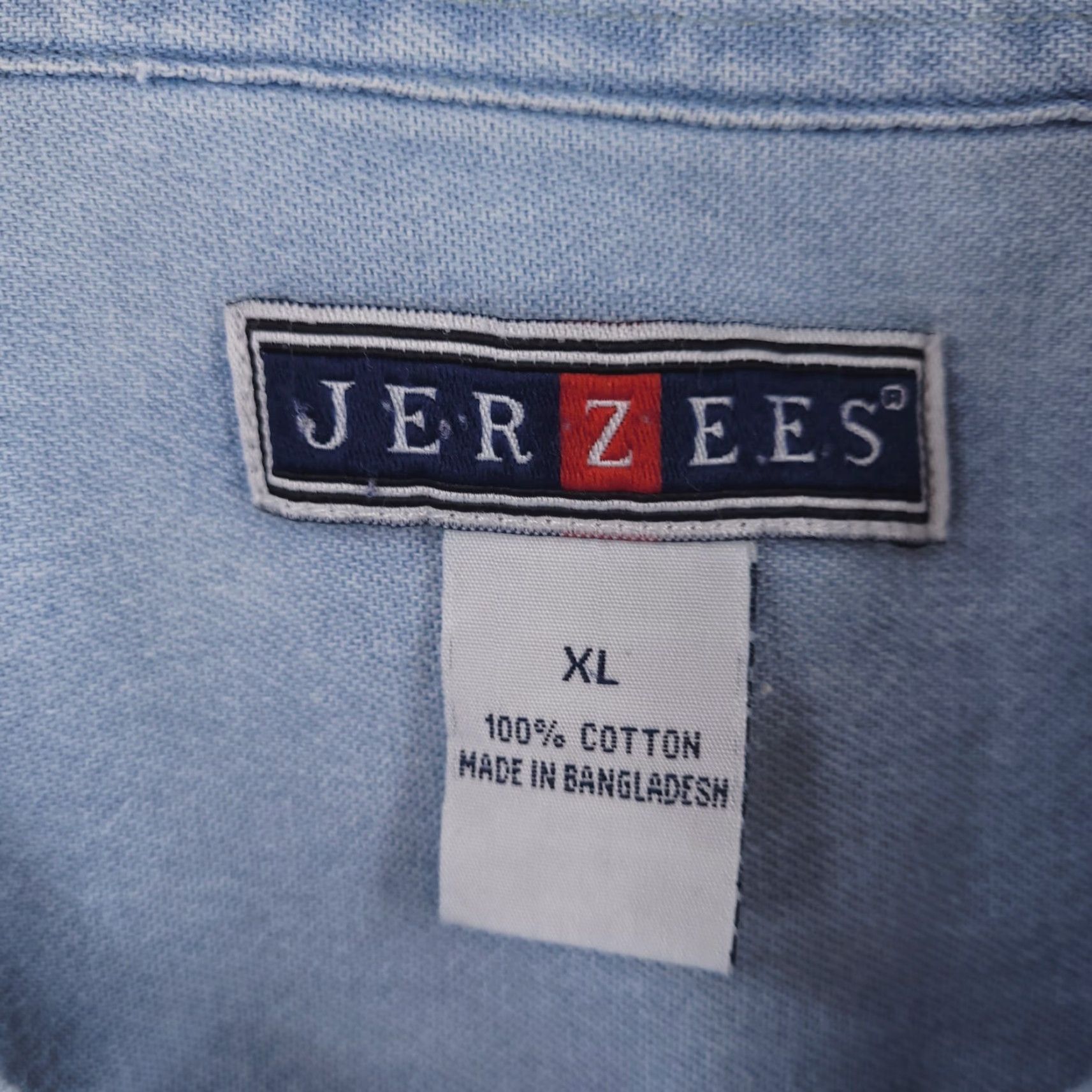 Jerzees VINTAGE Jerzees Shirt Mens XL Denim Long Sleeve Western Jean Crawfish Size US XL / EU 56 / 4 - 5 Thumbnail