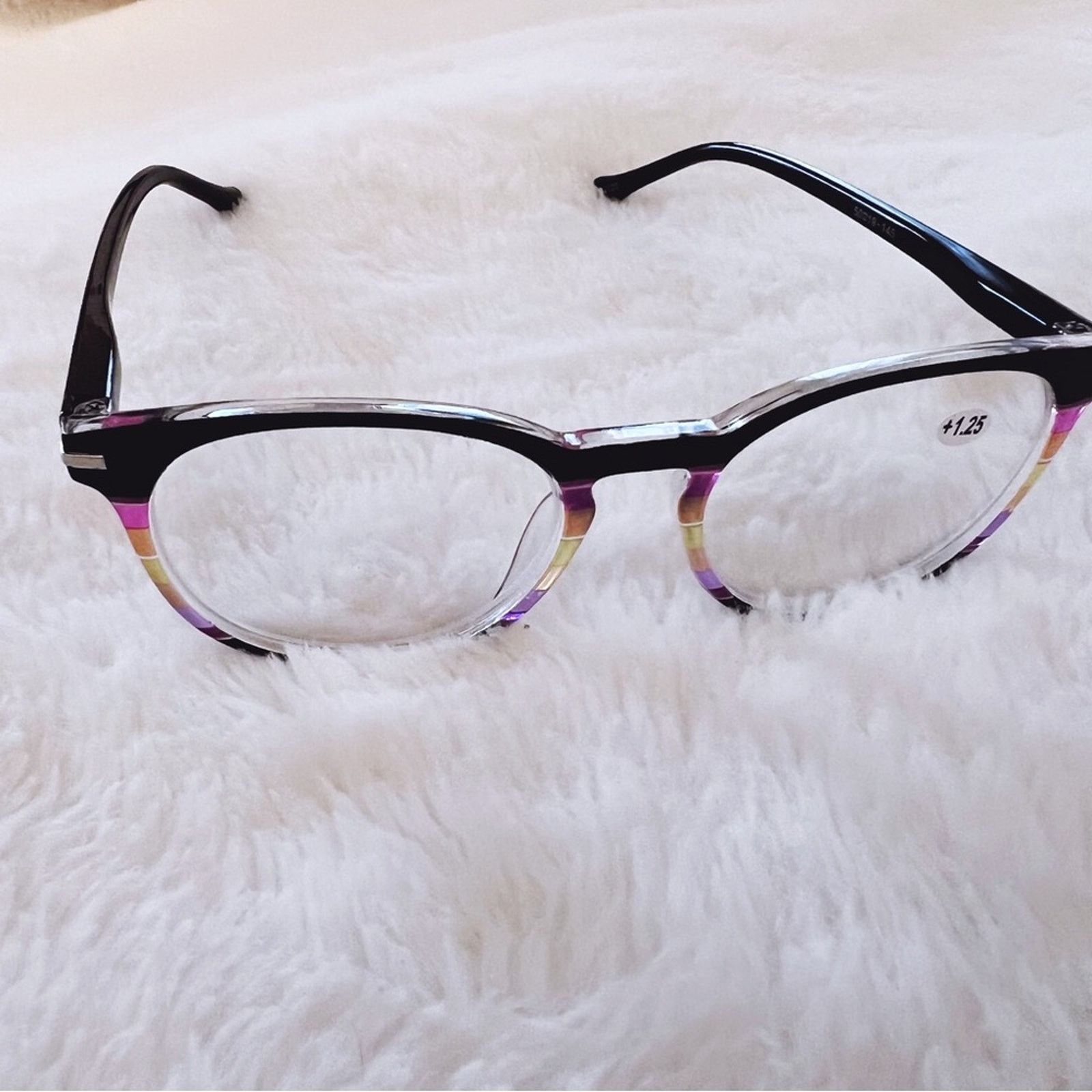 Other Zoe Black Multi-Color Round Reader Glasses Size ONE SIZE - 7 Thumbnail
