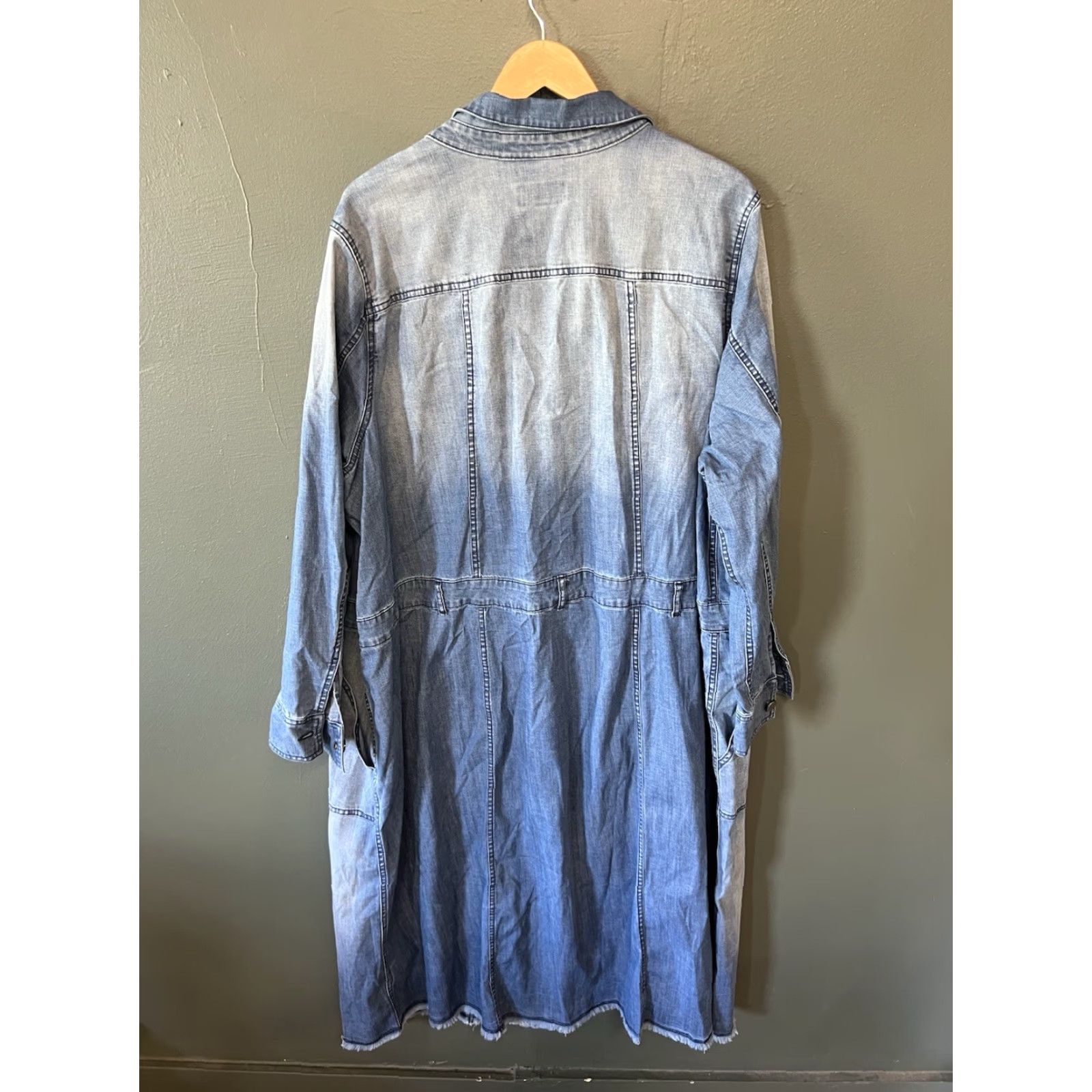 Vintage LOGO by Lori Goldstein Womens Denim Shirt Dress Long Sleeve 28W Blue Plus Size 28W Size 4XL / US 24-26 - 2 Thumbnail