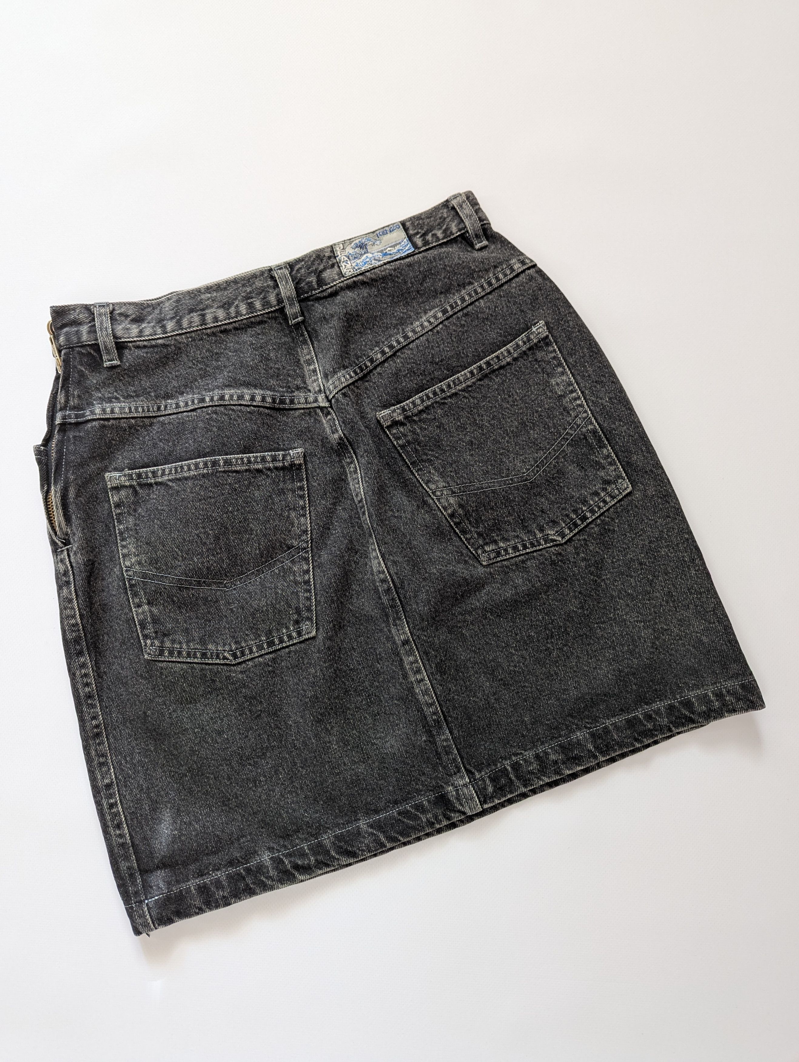 Japanese Brand × Kenzo × Vintage Kenzo Jeans Vintage Mini Skirt Embroidery Rose Flowers Rare Size 28" / US 6 / IT 42 - 7 Thumbnail