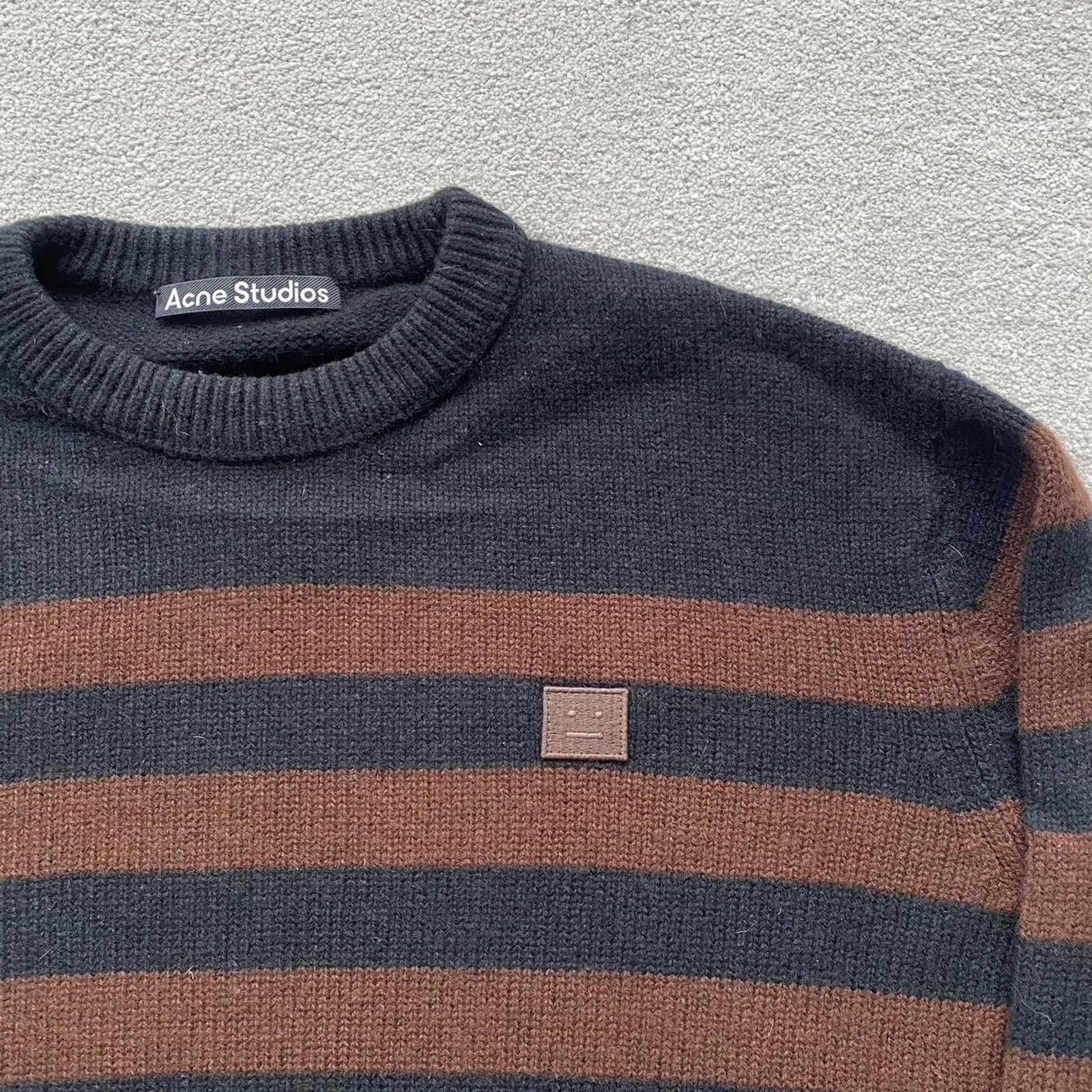 Acne Studios Acne Studios Face Wool Striped Knit Crewneck Jumper Sweater Size US S / EU 44-46 / 1 - 2 Thumbnail