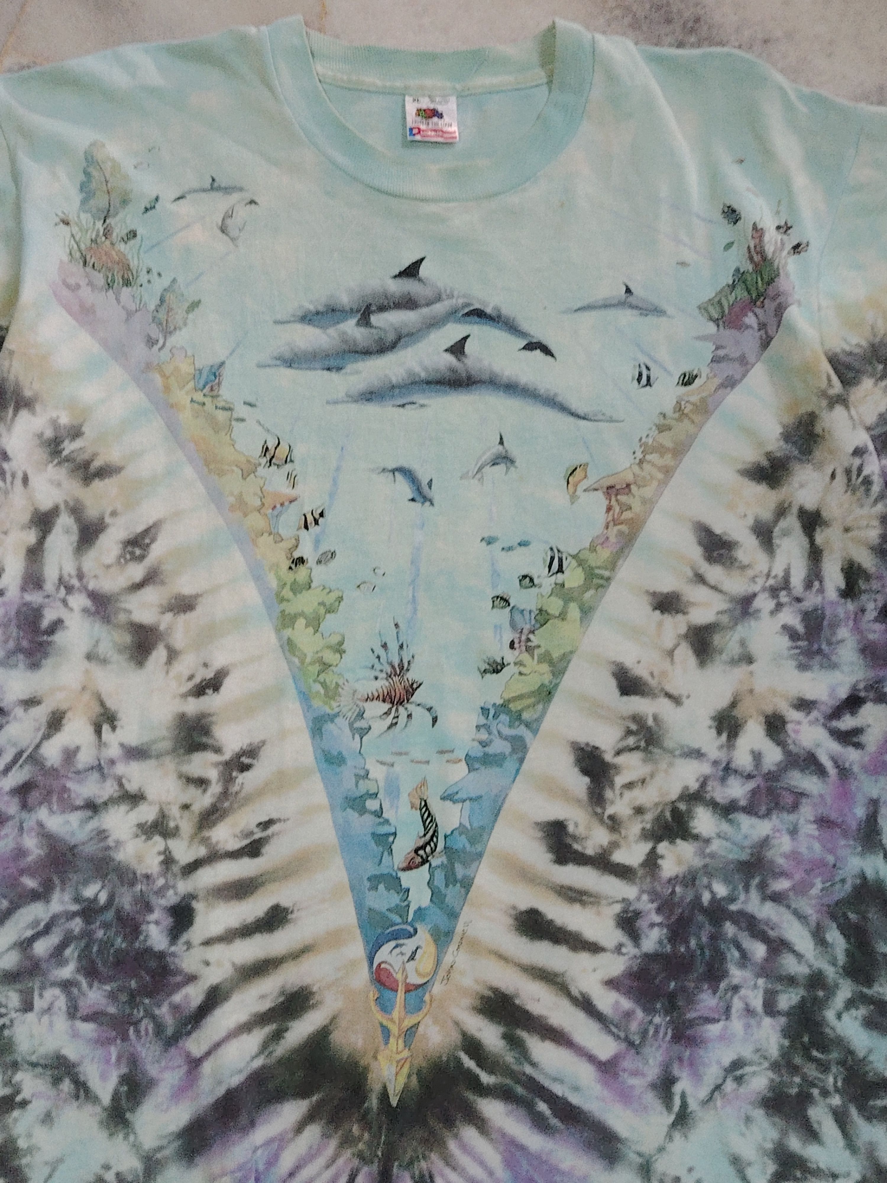 Liquid Blue Vintage 90s Liquid Blue John Connell "Ocean" tie-dye t-shirt Size US XL / EU 56 / 4 - 3 Thumbnail