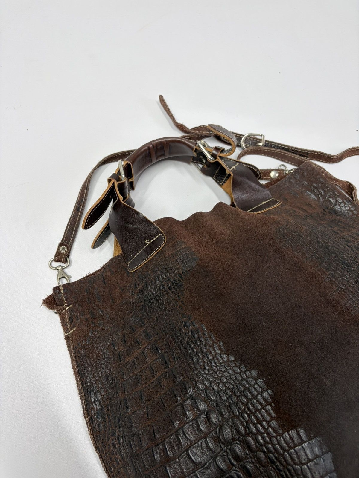 If Six Was Nine Distressed Leather Studded Bag Rick Owens Vibe y2k Dark Punk Size ONE SIZE - 11 Thumbnail