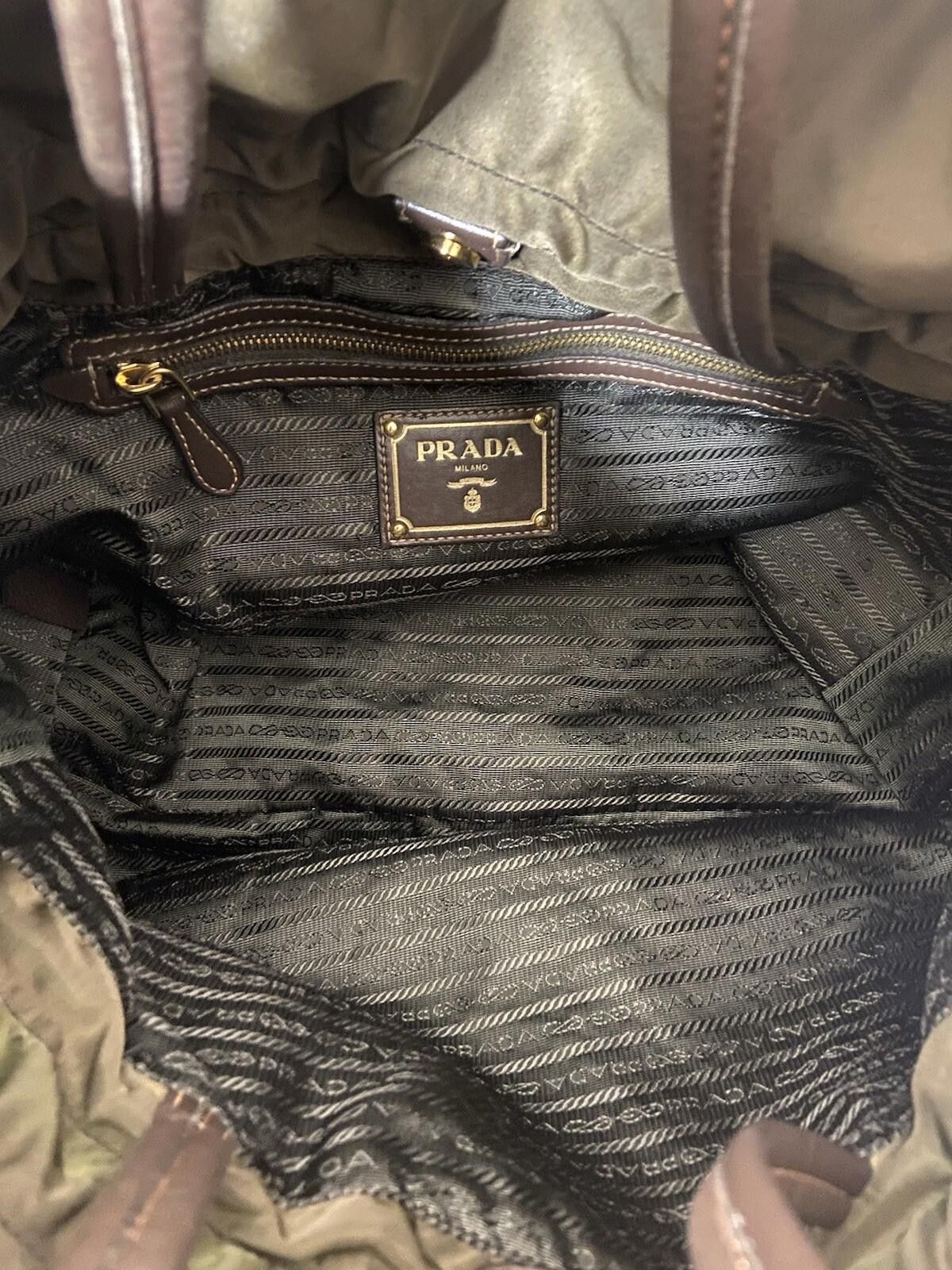 Prada Prada Tessuto nylon rope logo dark green drawstring tote bag Size ONE SIZE - 9 Thumbnail