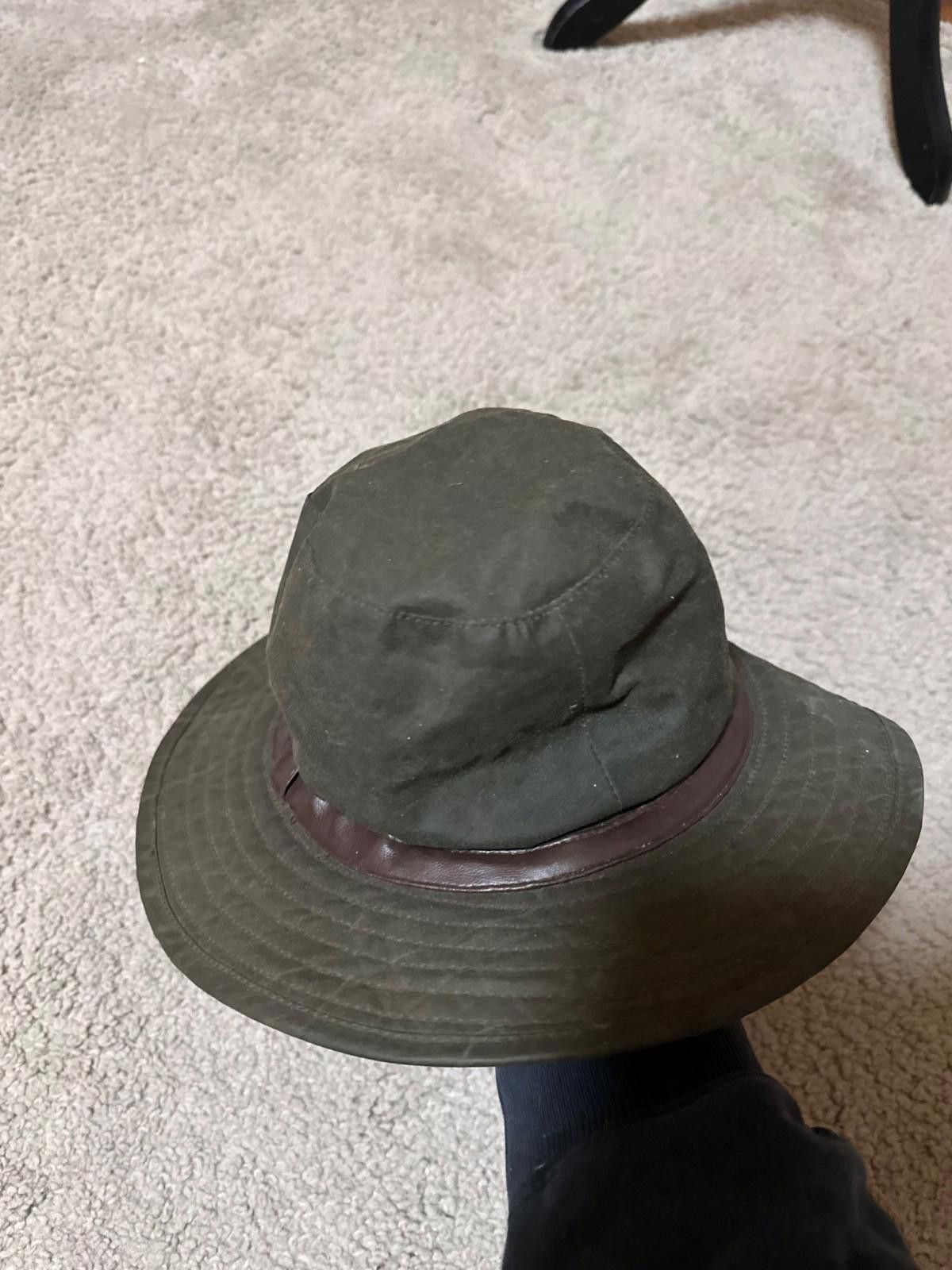 Barbour Men's Vintage Barbour Fedora Waxed Bucket Hat Size ONE SIZE - 4 Thumbnail