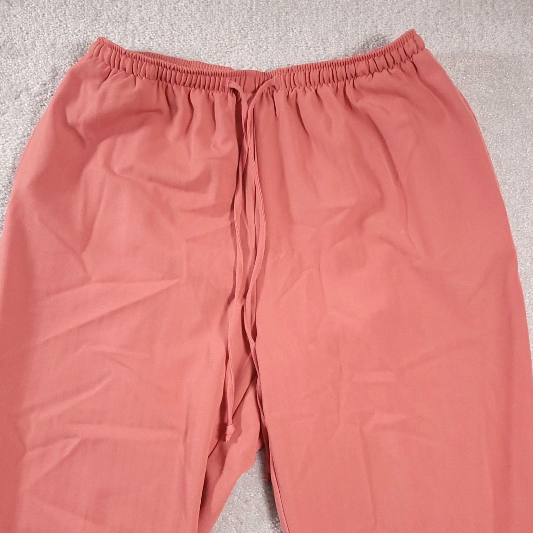 Silhouette Silhouettes Pants Women's 1XT Tall Pink Pull On Elastic Waist Draw String Button Size 24" / US 00 / IT 34 - 3 Thumbnail