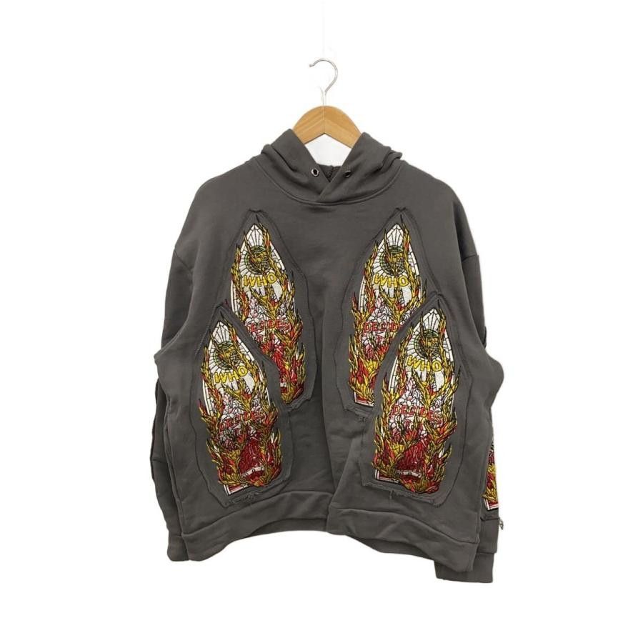 Who Decides War WHO DESIDES WAR Patchwork Pullover Hoodie Gray S Size US S / EU 44-46 / 1 - 1 Thumbnail