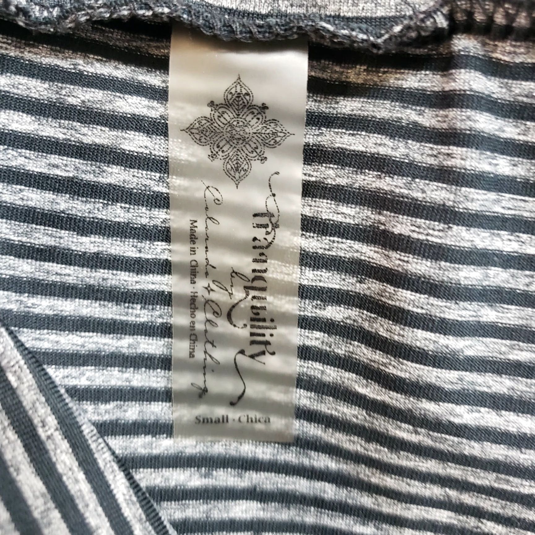 Vintage Tranquility Skirt Womens Small Black Gray Stripes Pull On A-Line Short Casual Size 28" / US 6 / IT 42 - 4 Thumbnail