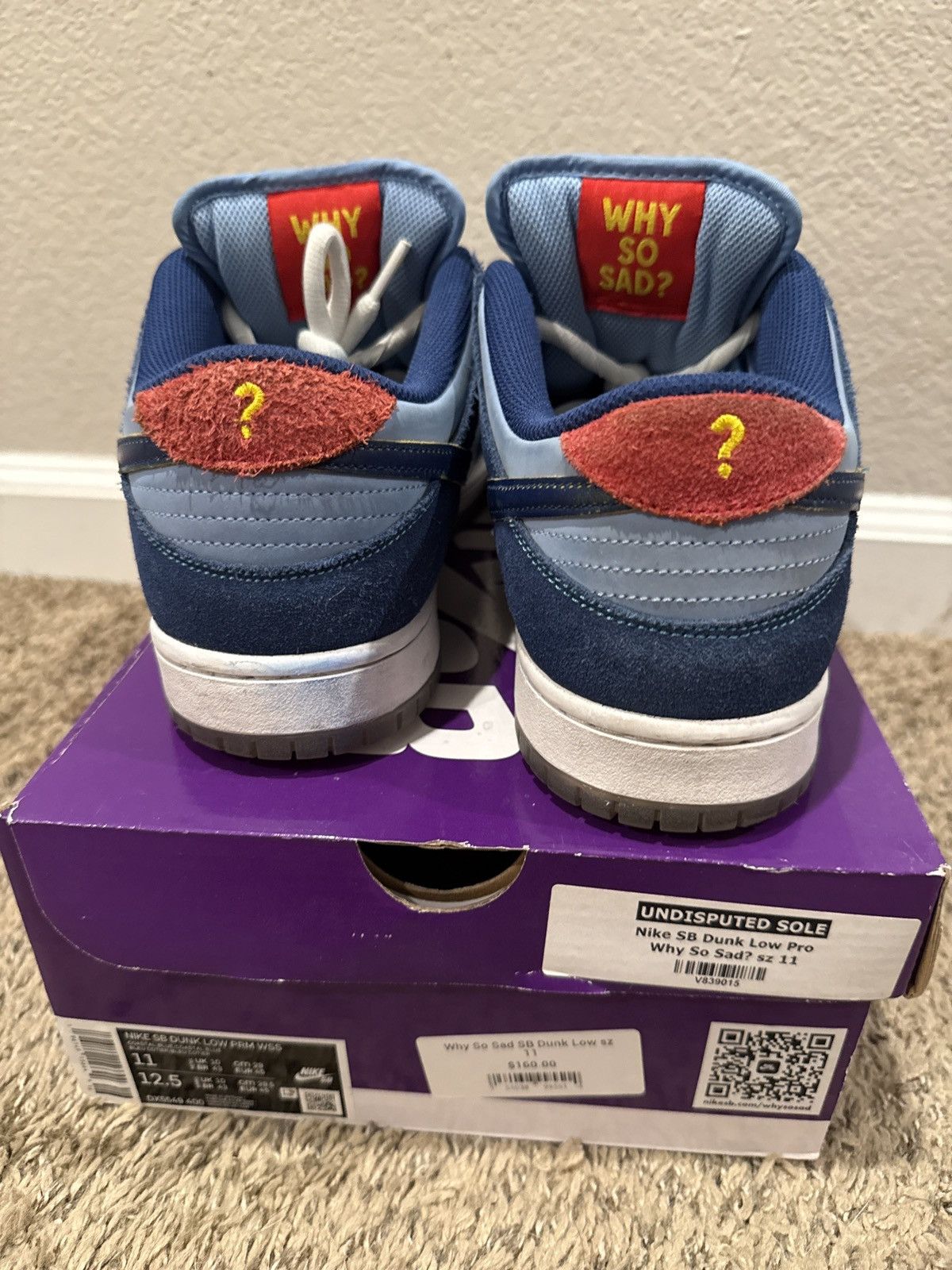 Nike SB Nike SB Dunk Low “Why So Sad?” Size US 11 / EU 44 - 10 Thumbnail