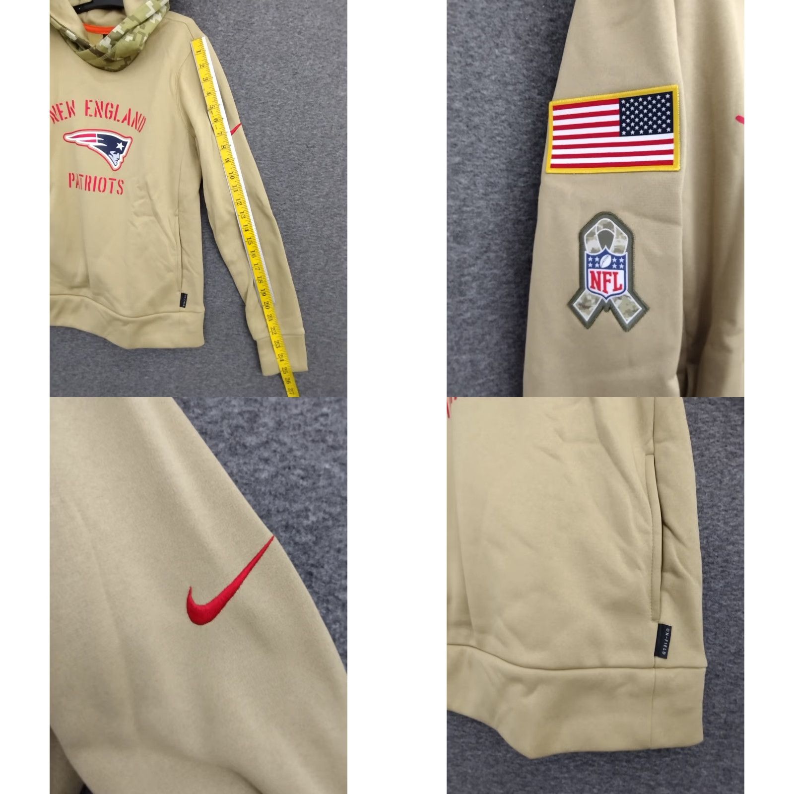 Nike VINTAGE? New England Patriots Nike 2019 Salute To Service Therma Pullover Hoodie Sz S Size US S / EU 44-46 / 1 - 8 Thumbnail