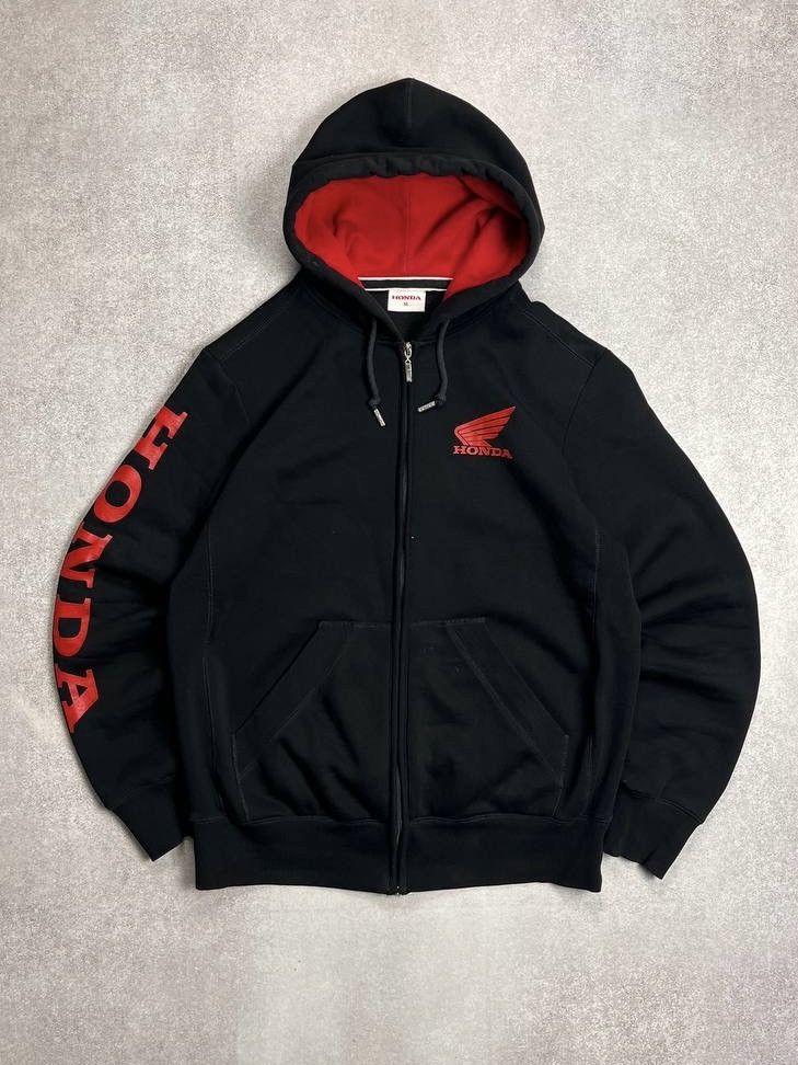 Honda × Vintage VINTAGE HONDA RACING Y2K ZIP HOODIE RARE XL Size US XL / EU 56 / 4 - 1 Thumbnail