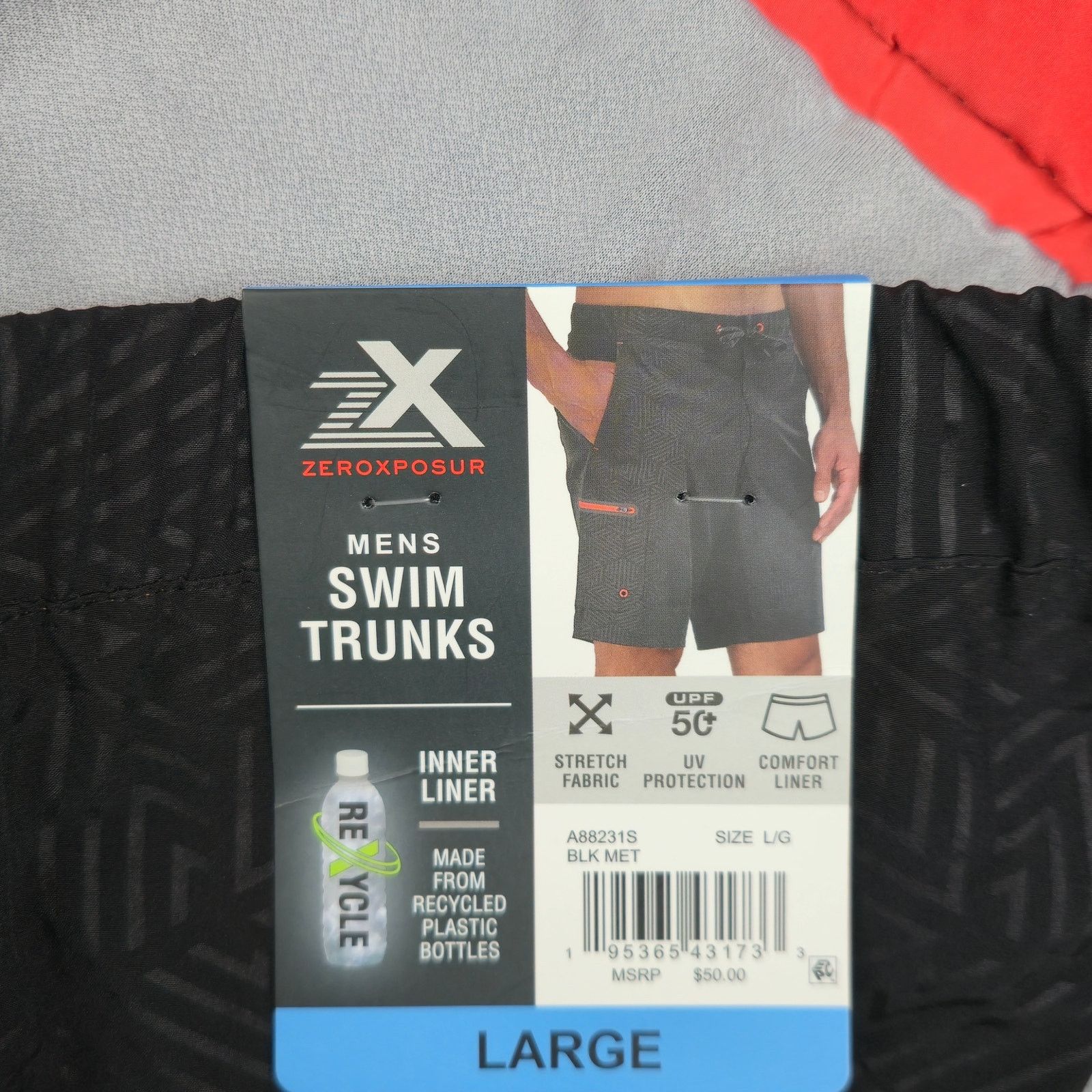 ZeroXposur NWT ZeroXposur Mens Large UV Black Lined Swim Trunks Size US 37 - 12 Thumbnail