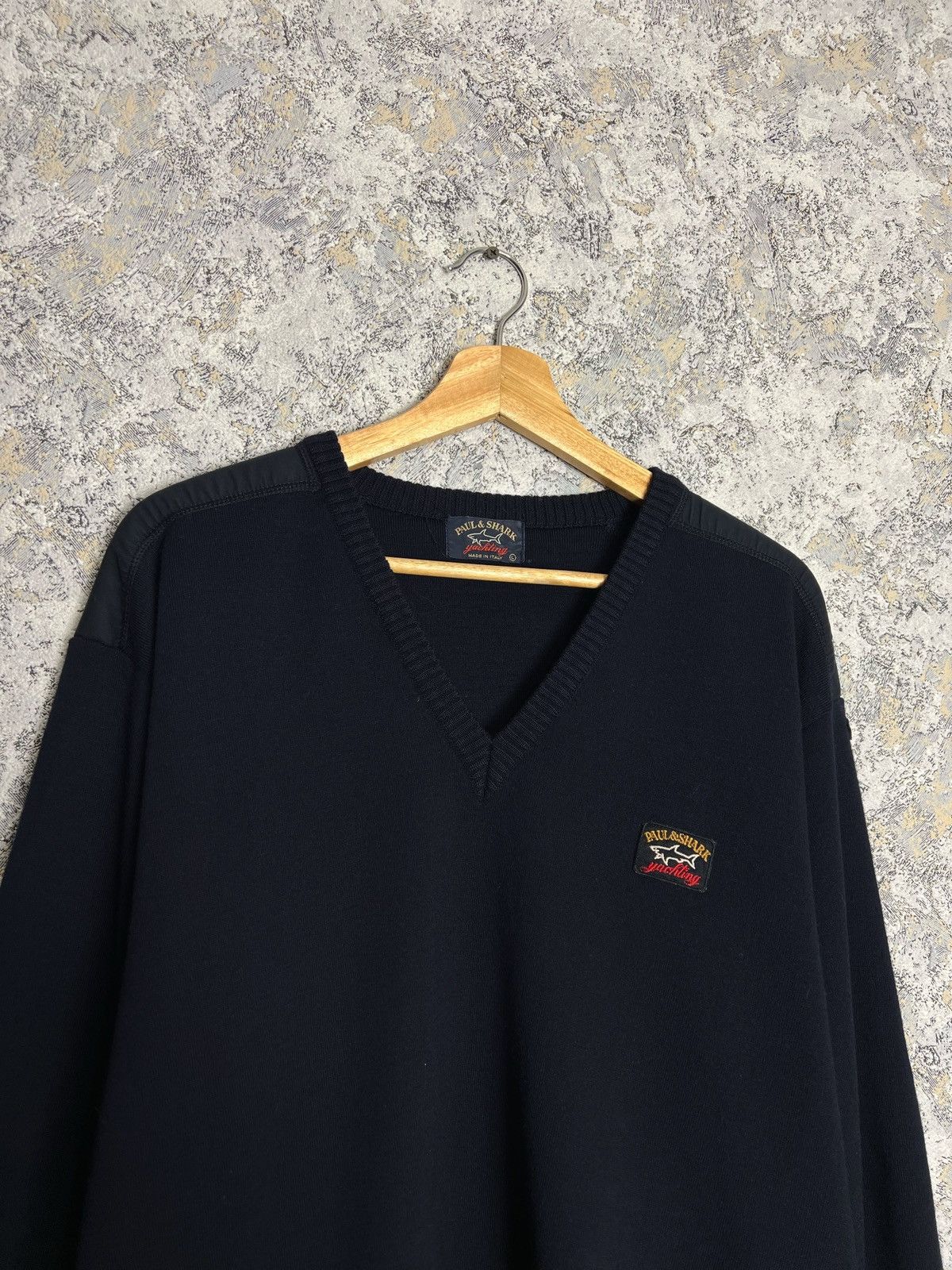 Paul & Shark × Vintage Vintage Paul & Shark Yachting Knitted Sweater Jumper V-Neck Size US L / EU 52-54 / 3 - 2 Thumbnail