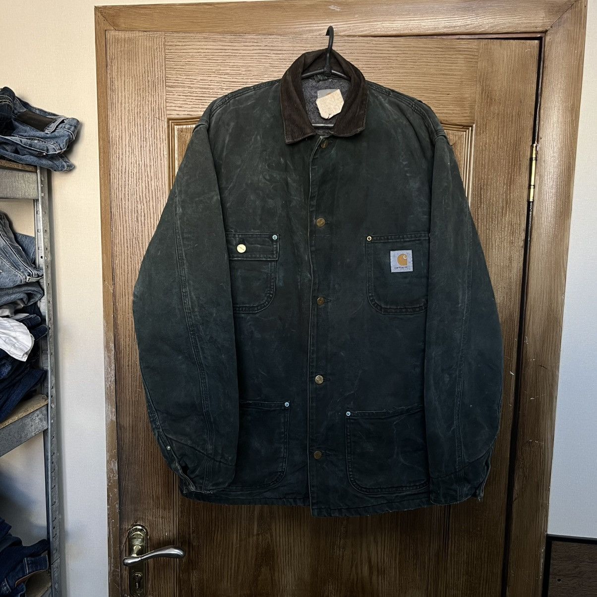 Carhartt Vintage 90s Carhartt Blanket Lined Chore Jacket Faded Size US M / EU 48-50 / 2 - 1 Thumbnail