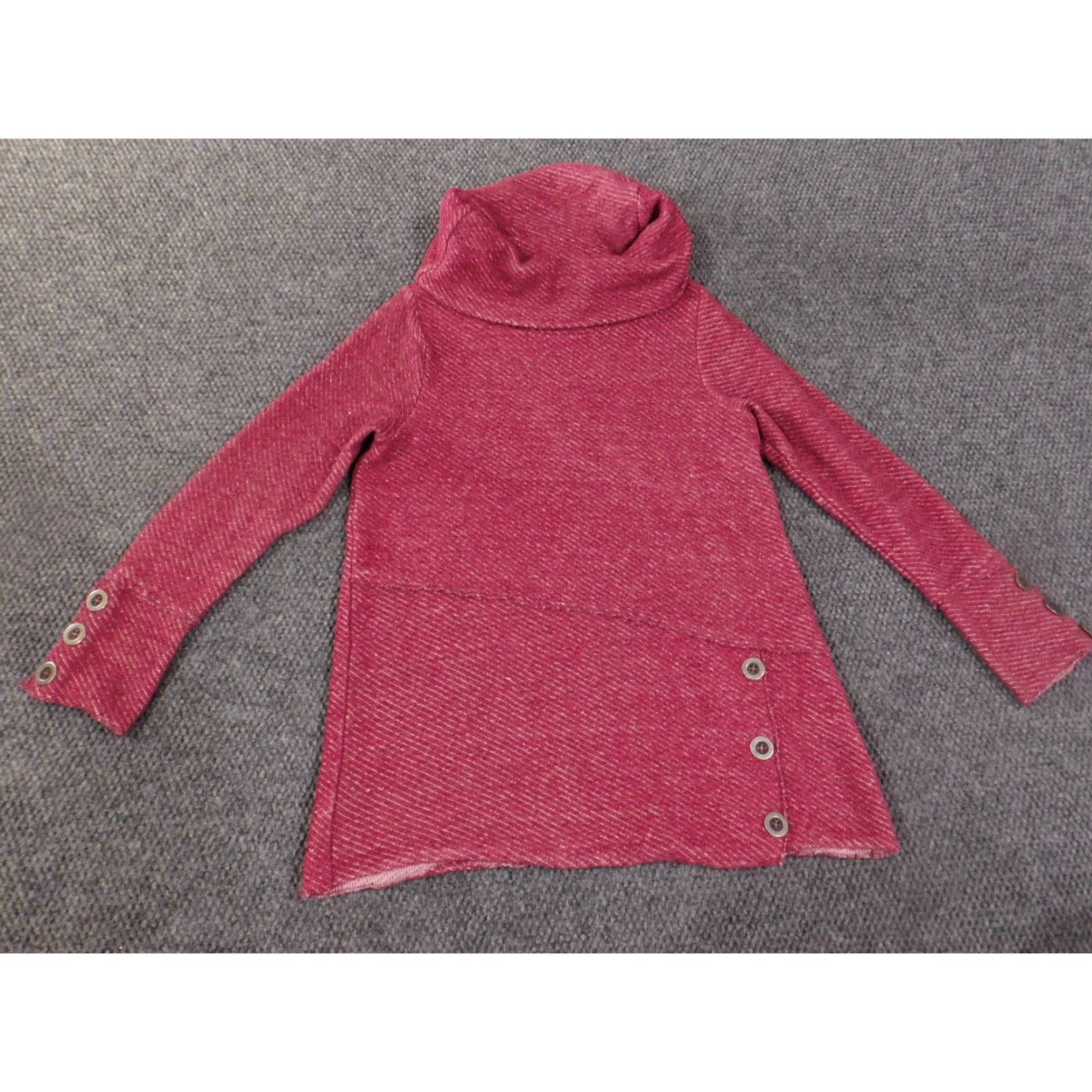 Soft Surroundings Soft Surroundings Sweater Raglan Sleeve Red S Turtleneck Pullover Knit Polyester Open-Knit Stretch Logo Women Regular Modern Size S / US 4 / IT 40 - 2 Thumbnail