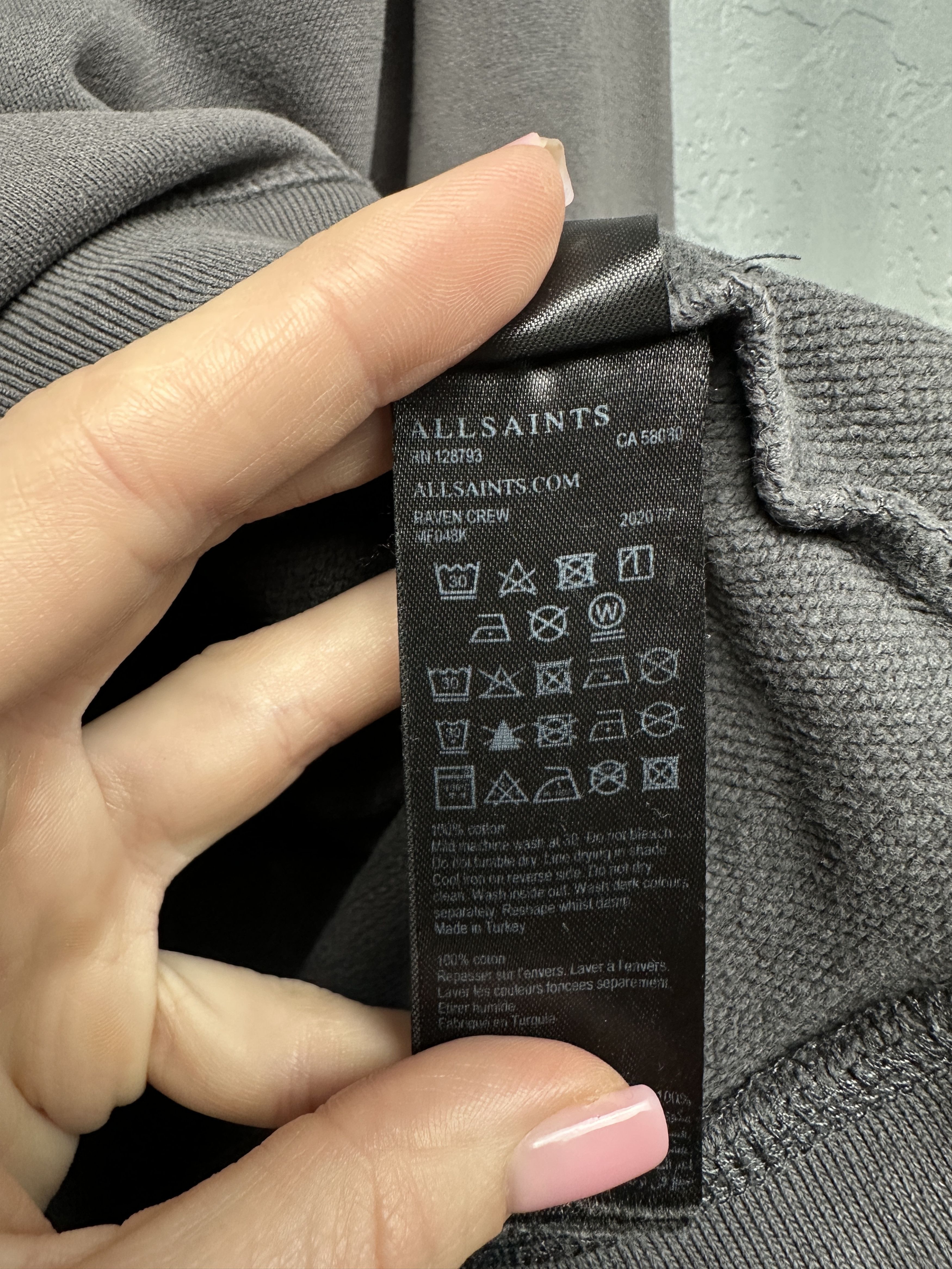 Allsaints Allsaints Vintage Mens Raven Crew Neck Sweatshirt Size US XL / EU 56 / 4 - 5 Thumbnail