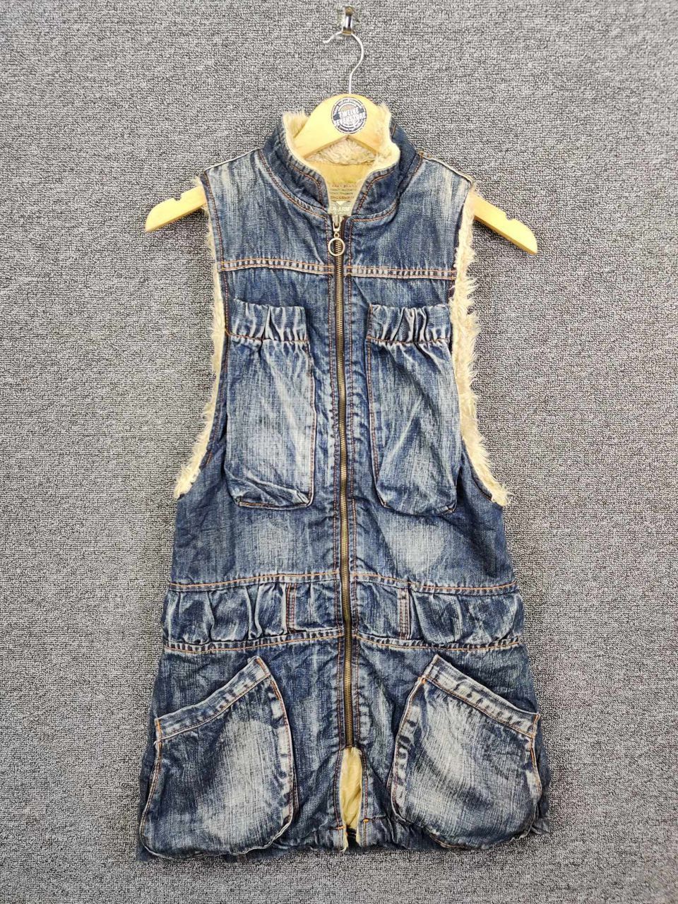 Denim & Co. Old Army Multipocket Shearling Denim Vest Size US S / EU 44-46 / 1 - 1 Thumbnail