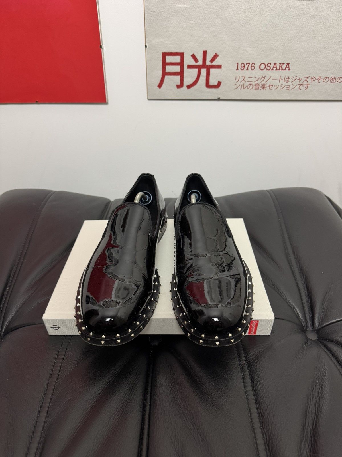 Valentino Valentino Rock Stud Leather Shinny Black Designer Loafers Size US 9.5 / EU 42-43 - 3 Thumbnail