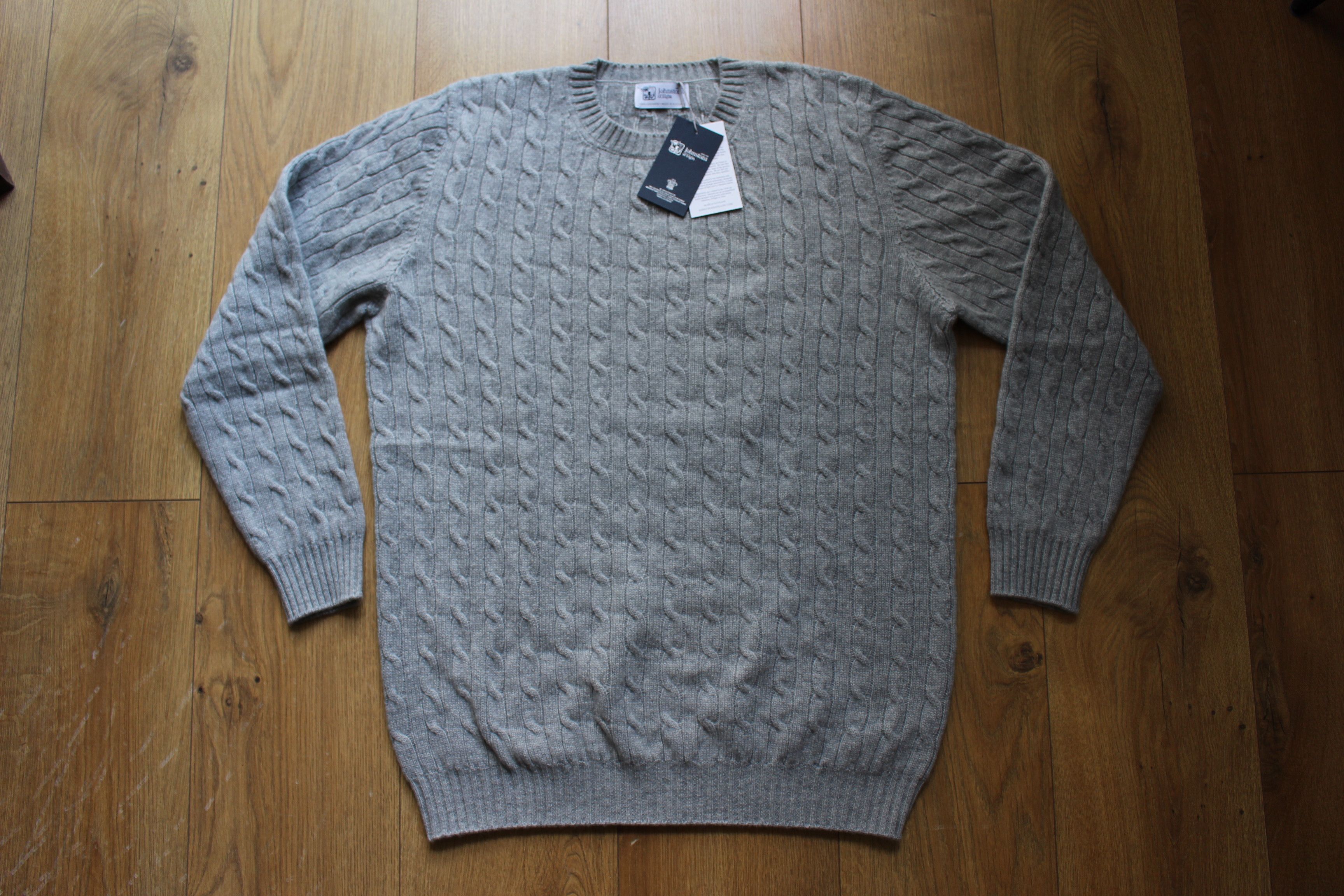 Johnstons Of Elgin Cashmere Cable Knit Sweater Size US L / EU 52-54 / 3 - 2 Thumbnail