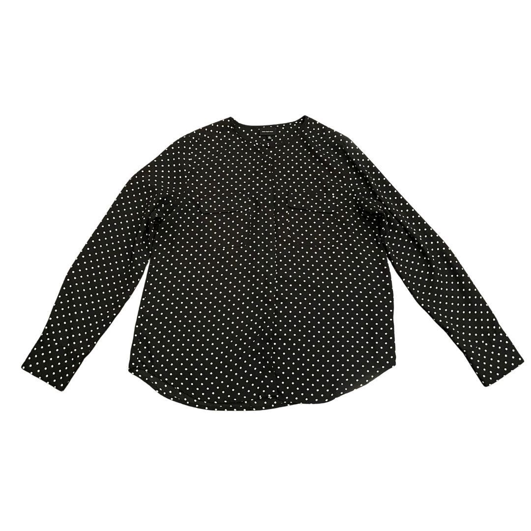 Other Who What Wear Black & White Polka Dot Long Sleeve Blouse Size M / US 6-8 / IT 42-44 - 2 Thumbnail