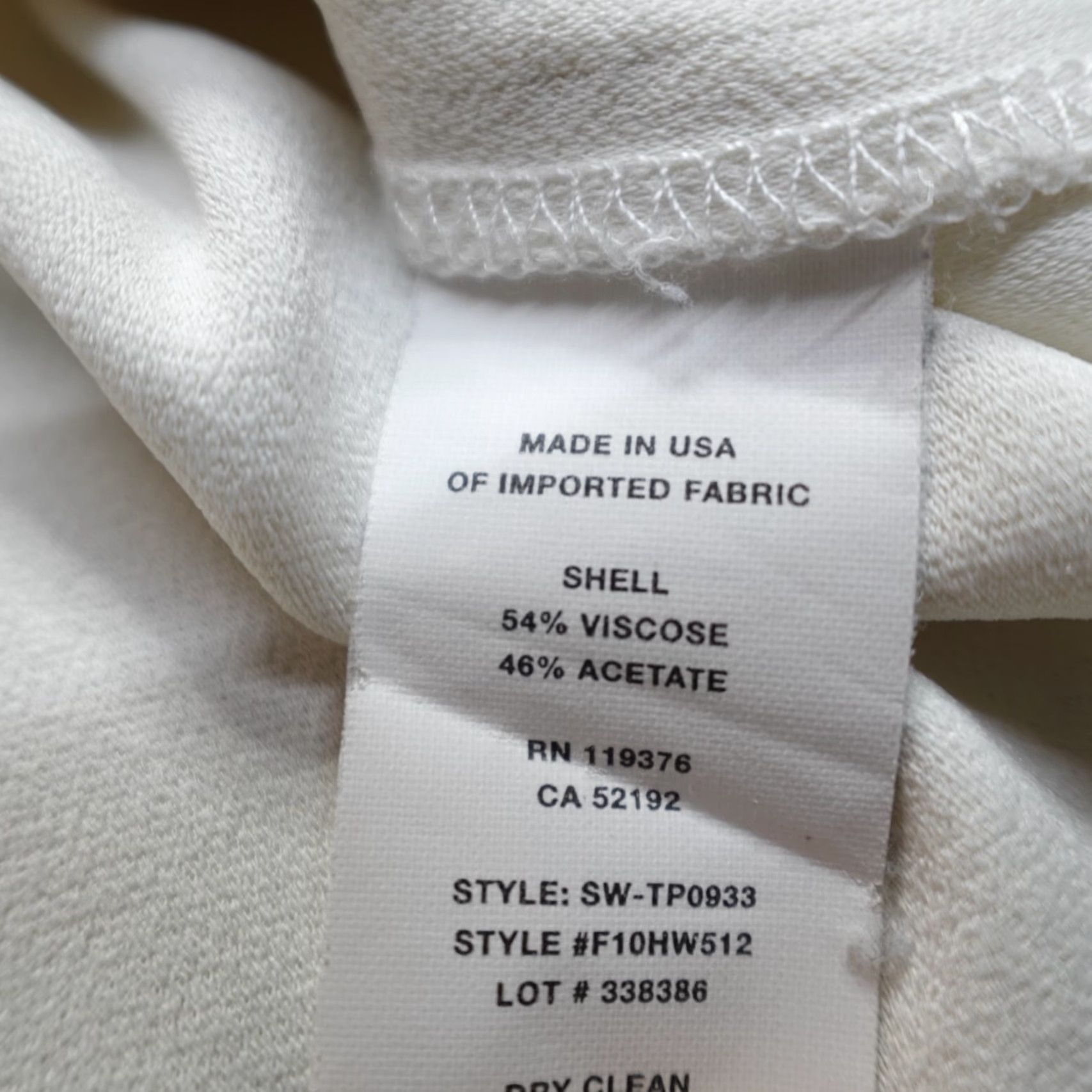 Helmut Lang Helmut Lang Blouse Medium Ivory 3/4 Sleeve Scoop Neck Pullover Womens Viscose Acetate Top US Made Regular Size M / US 6-8 / IT 42-44 - 4 Thumbnail