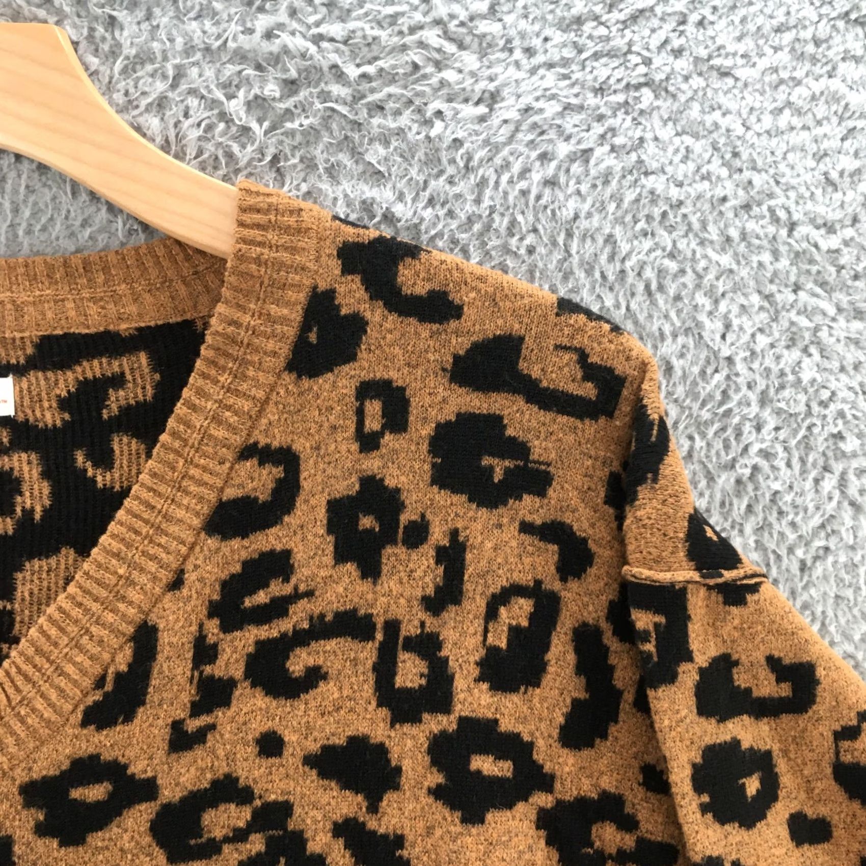 Vintage Knox Rose V-neck Sweater Women 2XL Brown Leopard Knit Pullover Casual NEW Size XXL / US 16-18 / IT 52-54 - 4 Thumbnail