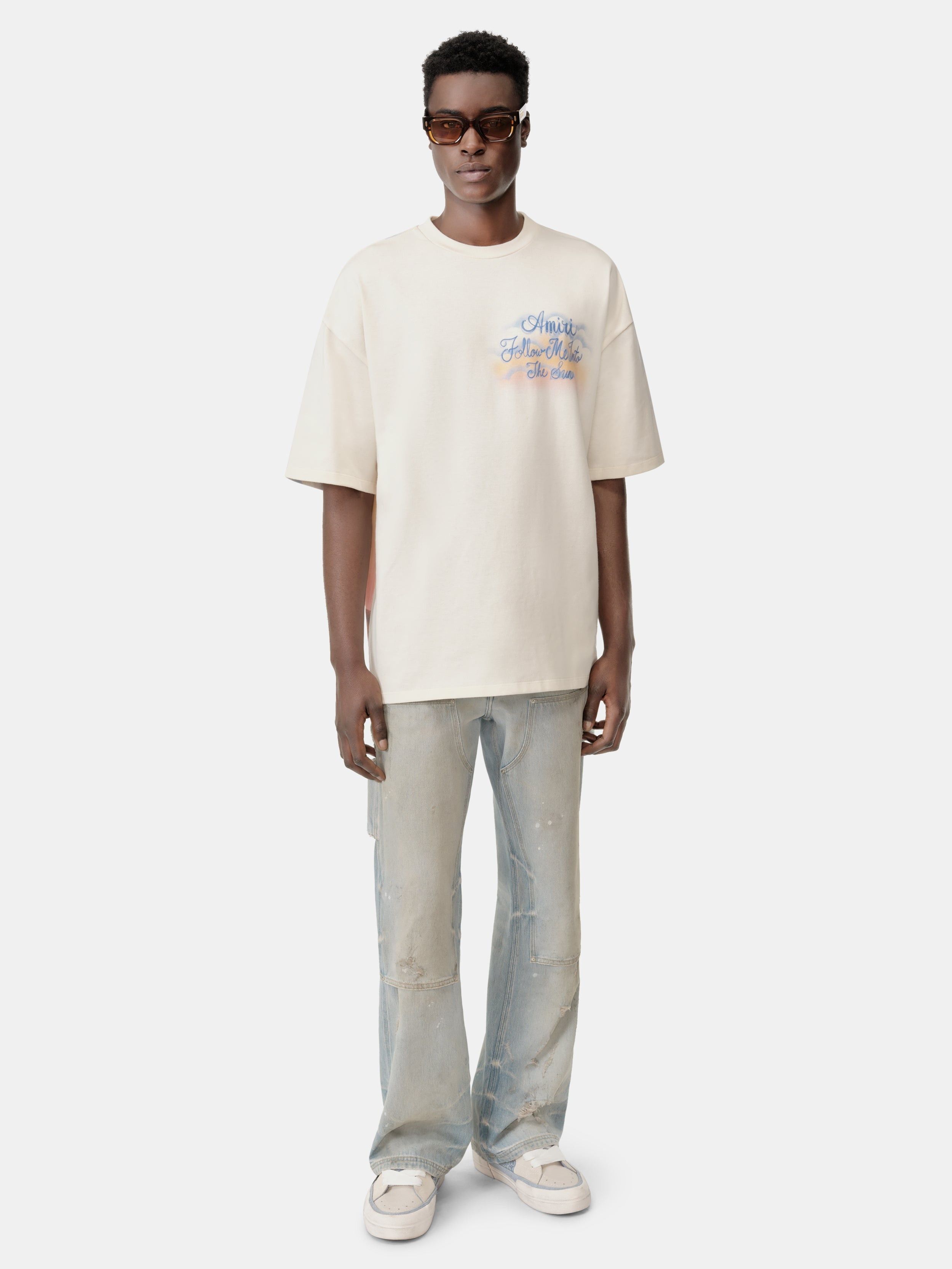 Amiri os11x1225 Follow Me Oversized T-Shirt in White Size US L / EU 52-54 / 3 - 3 Thumbnail