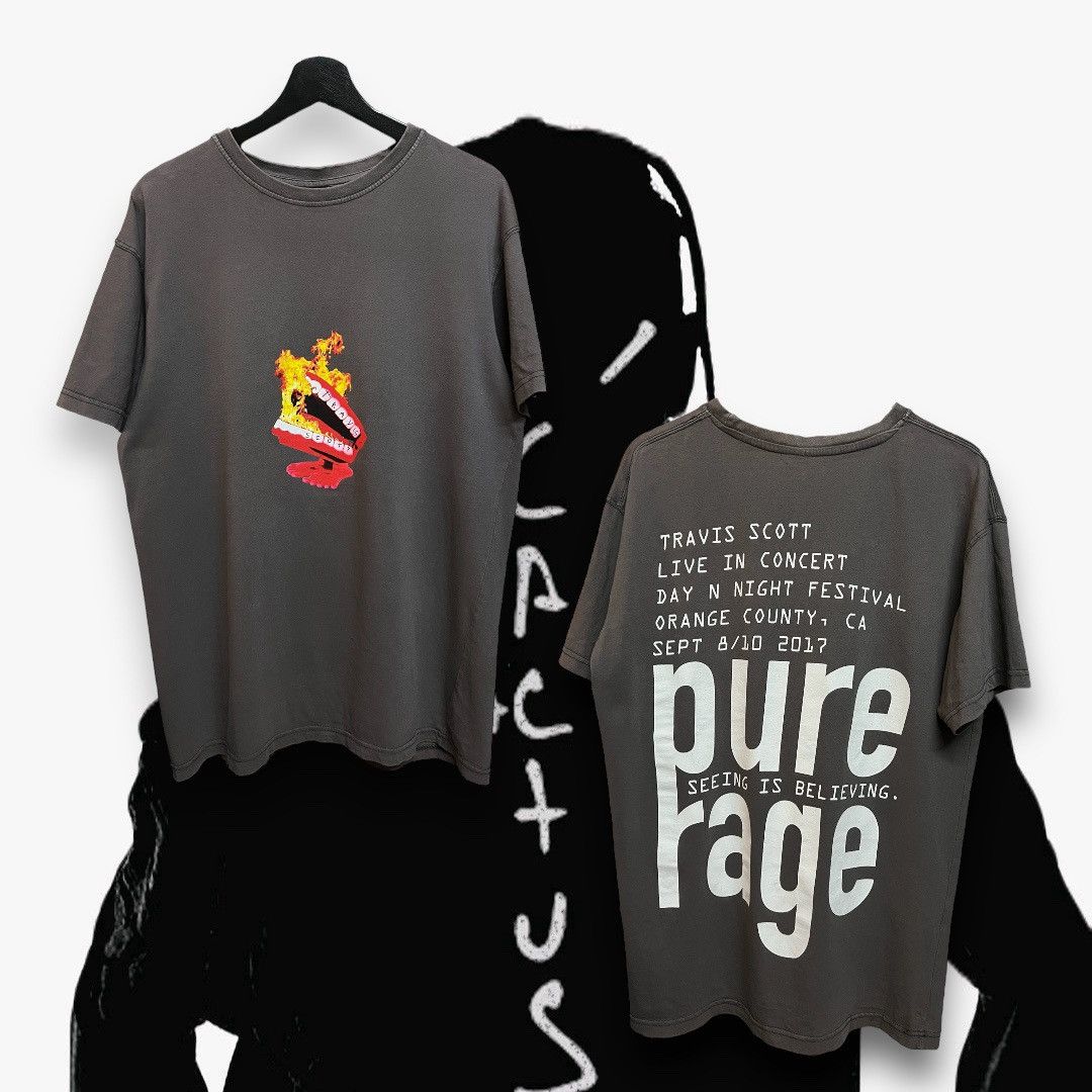 Rap Tees × Travis Scott Rare Day n Night Festival Pure rage seeing is believing tee Size US L / EU 52-54 / 3 - 1 Thumbnail