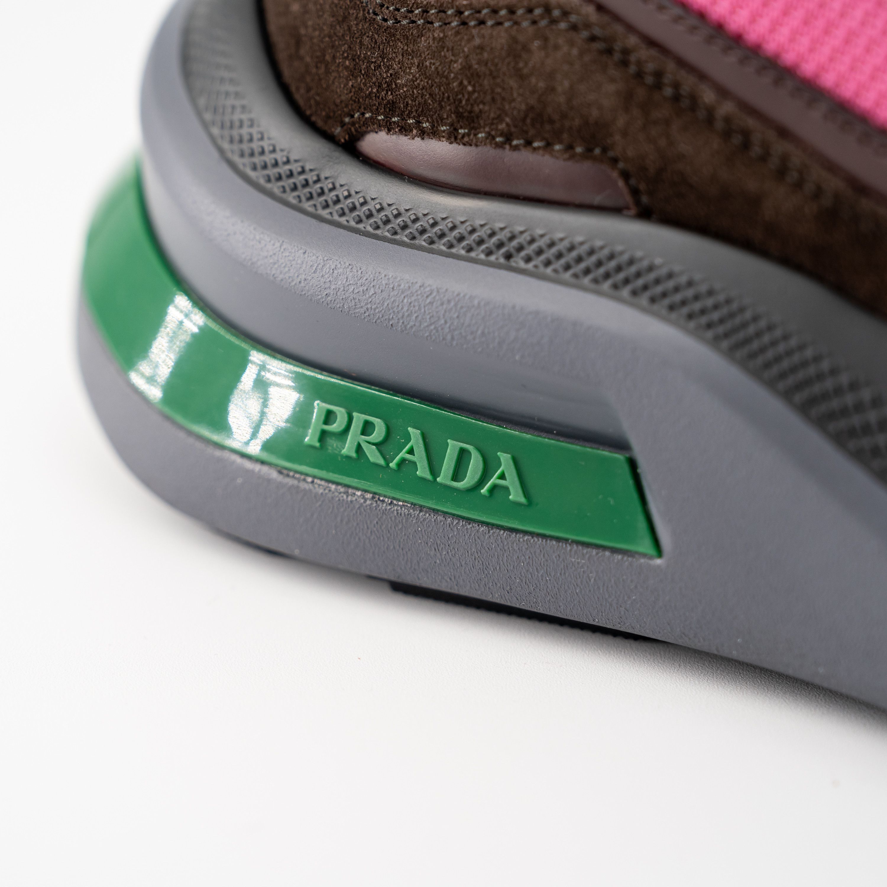 Prada 8uk 9 US Prada Systeme Leather Sneakers Suede Brown Pink Size US 9 / EU 42 - 7 Thumbnail