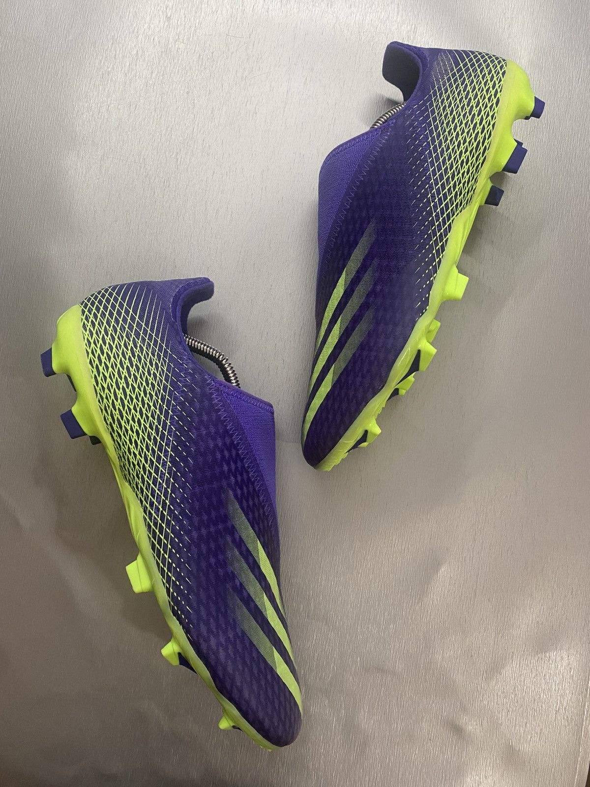 Adidas adidas X Ghosted 3 Laceless FG Purple Green Size US 12 / EU 45 - 5 Thumbnail