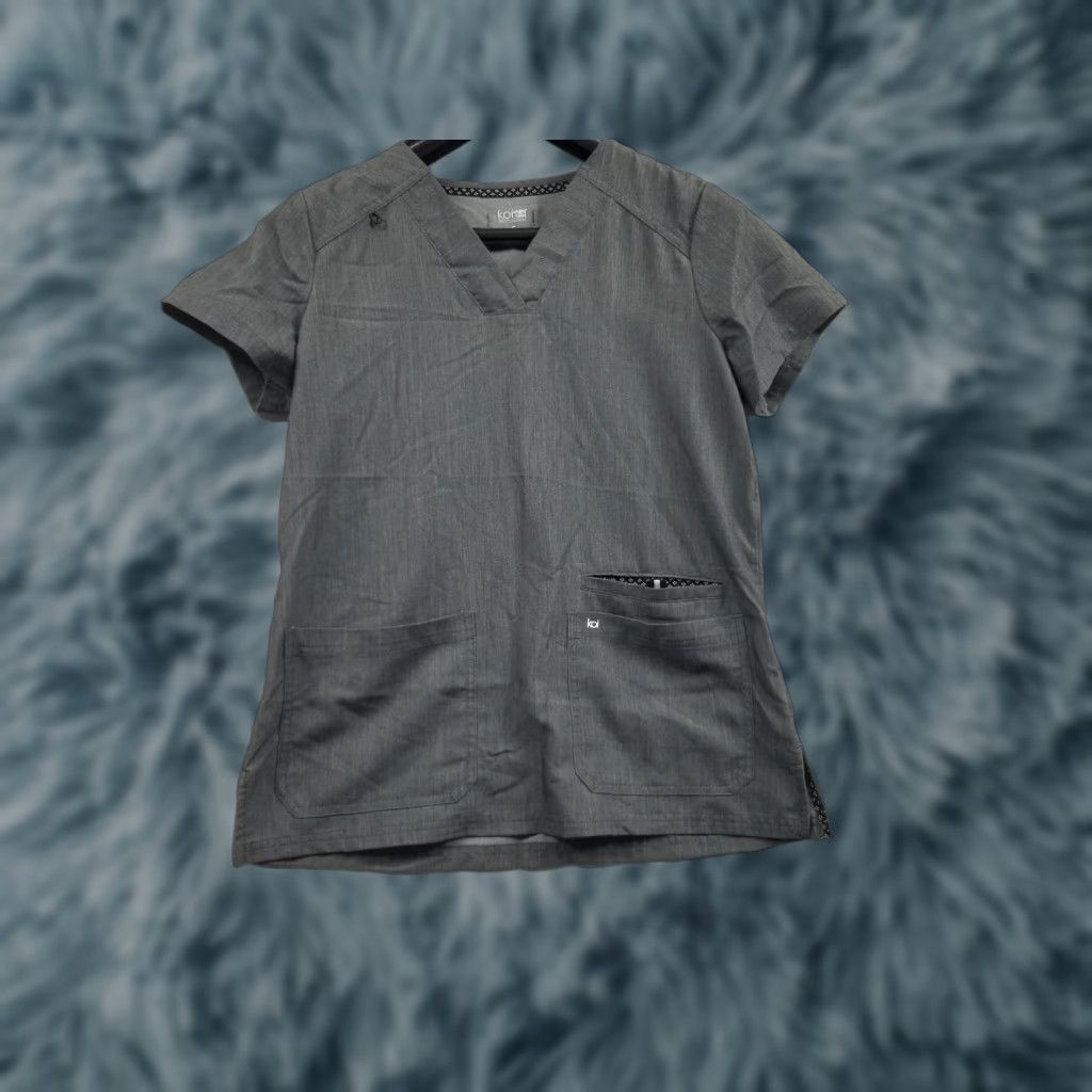 Koio KOI Basics Womens Scrub Top Heather Grey S Small solid Medical Uniform Top Womens KD Cleanable? Size S / US 4 / IT 40 - 1 Thumbnail