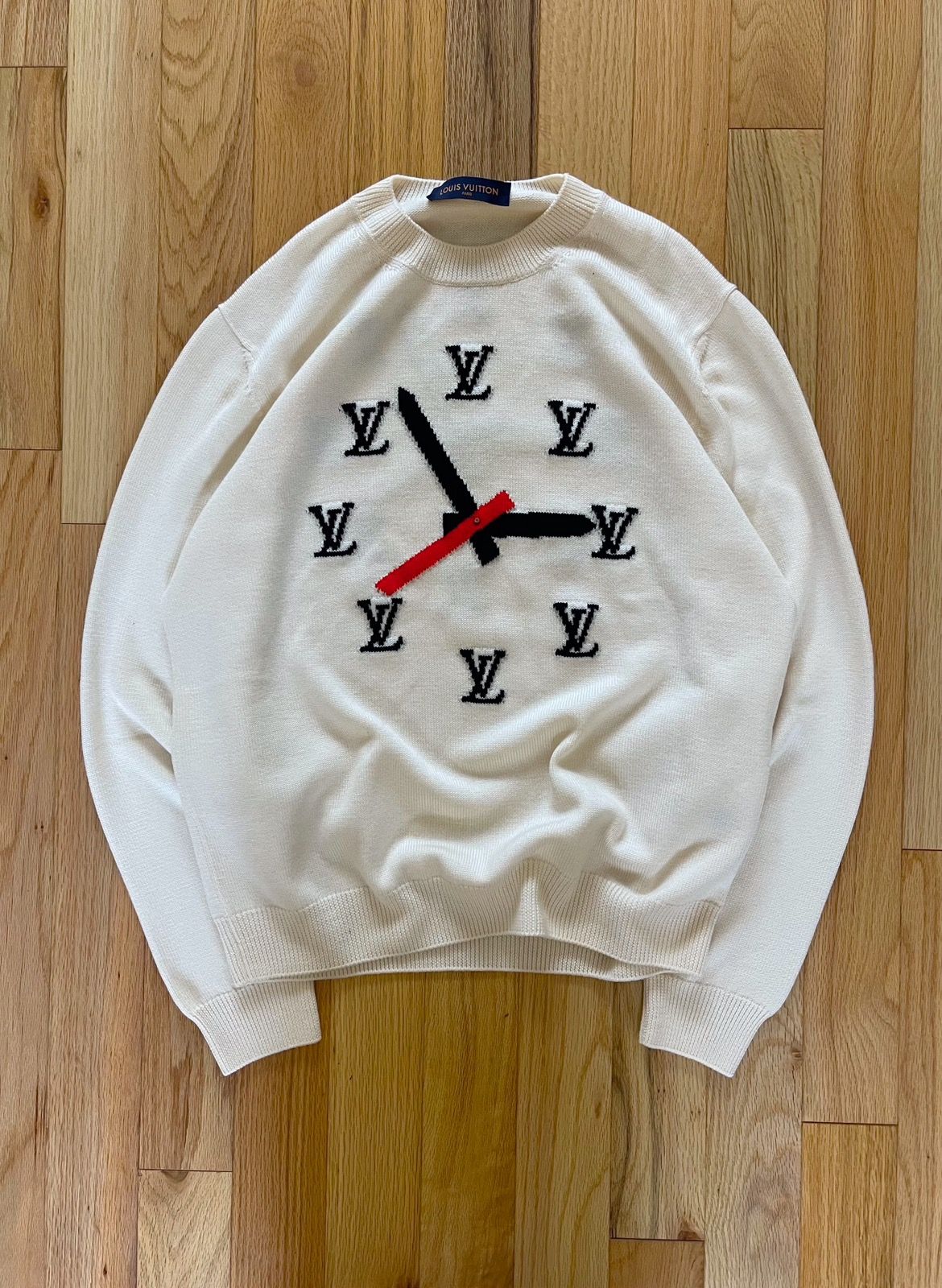FOR SALE* SS21 Louis Vuitton by Virgil Abloh 'Clock' Intarsia Wool Knit  Sweater Virgil Abloh's Spring 2021 collection, staged in…