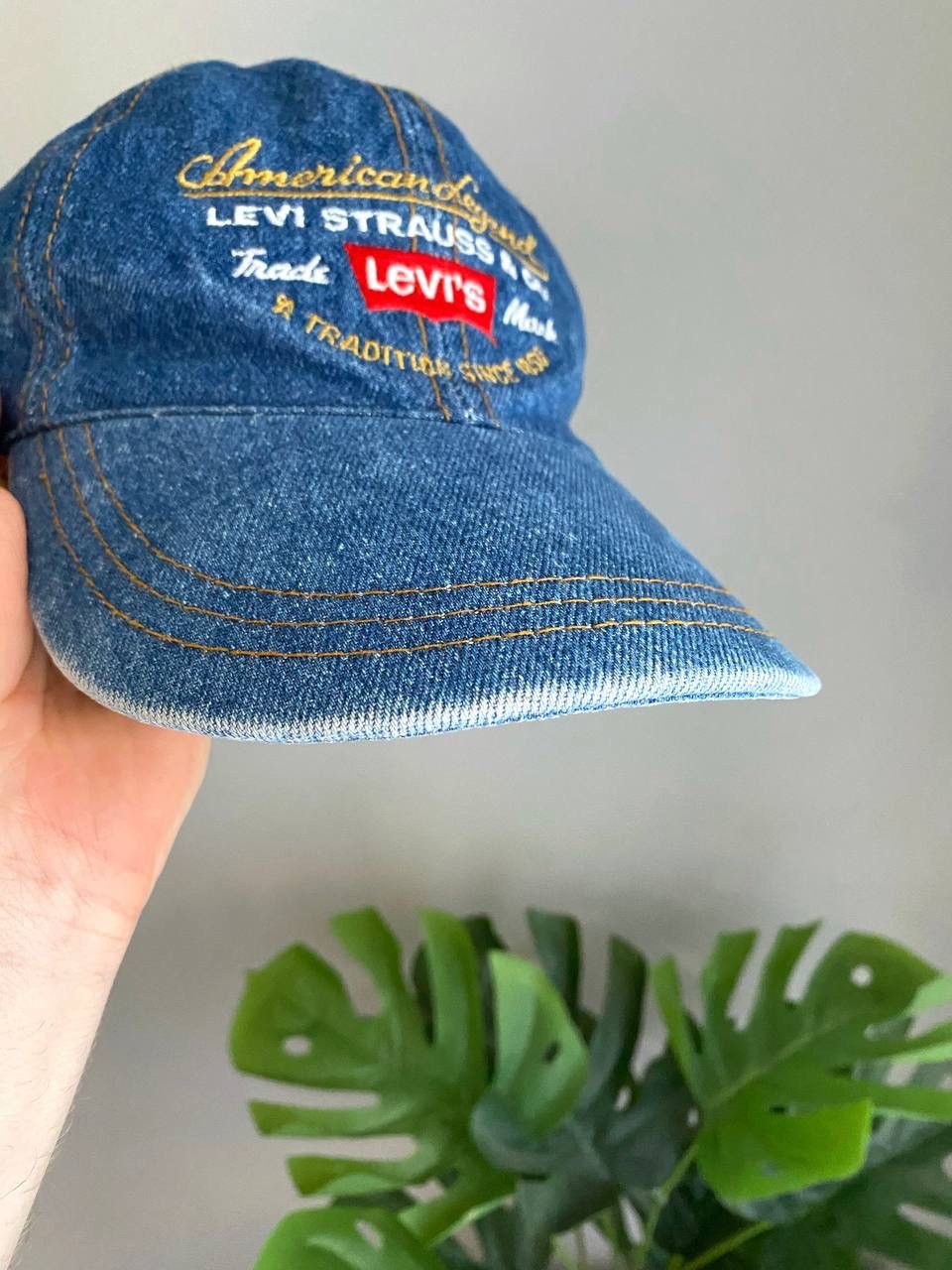 Levi's Vintage Clothing × Vintage Levi's 90s Vintage Denim Blue Cap "American Legend" Size ONE SIZE - 4 Thumbnail