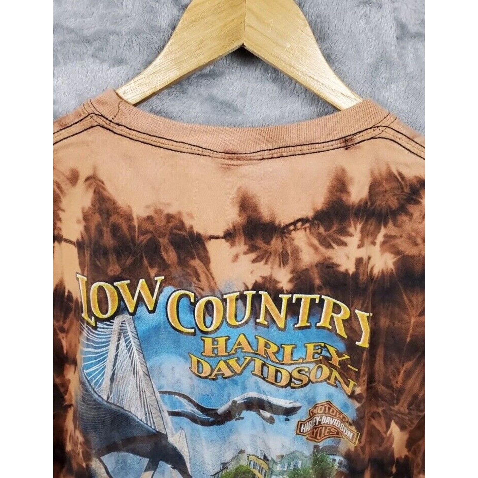 Harley Davidson Vintage Harley Davidson Shirt L Tall Low Biker Core Tye Dye Size US L / EU 52-54 / 3 - 12 Thumbnail