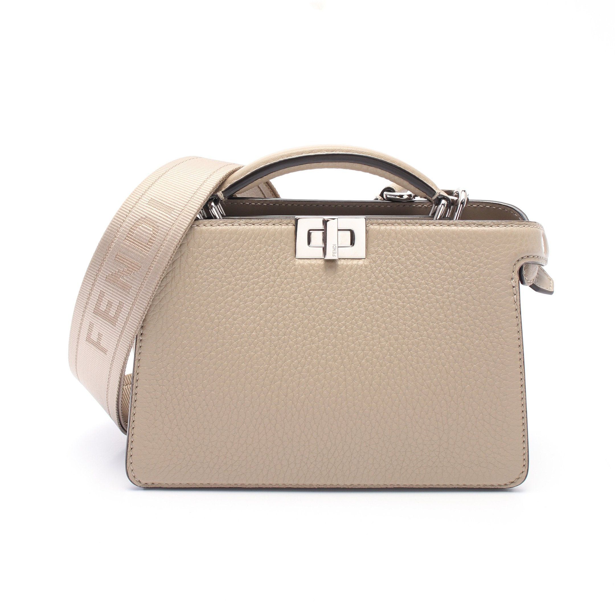 Fendi Fendi Peekaboo Iseeu Isee U X-Cross Handbag Leather Gray Beige Size ONE SIZE - 1 Thumbnail