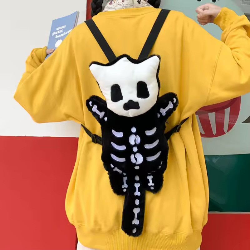 Japanese Brand Skull Gothic Punk Cartoon Plush Backpack Size ONE SIZE - 1 Thumbnail